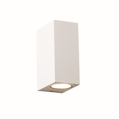 Пластмасово стенно осветително тяло GU10 бял 230V AC IP65 макс. 2x3W LED