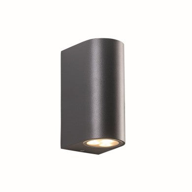 Пластмасово стенно осветително тяло GU10 тъмно сив 230V AC IP65 макс. 2x3W LED