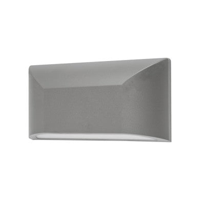 LED стенен правоъгълен осветител сив 230V AC IP65 6W 3000K 350Lm Ra80