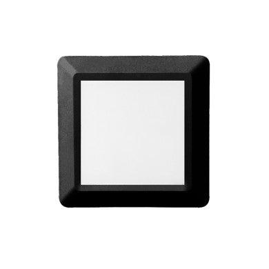 LED стенен квадратен осветител черен 230V AC IP65 4W 3000K 270LM RA80