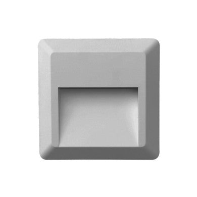 LED стенен квадратен осветител сив 230V AC IP65 2W 3000K 100LM Ra80