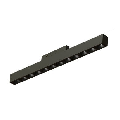 Мини черно магнитно осветително тяло 24V DC 10W 3000K 490Lm 36° Ra90 5г L196mm