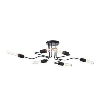 ПЛАФОН 6XE27 МЕТАЛЕН ЧЕРЕН МАТ 73X50XH21CM COBRA