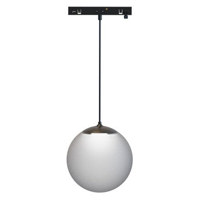 мини черно магнитно висящо осветително тяло 24V DC 7W 4000K 670lm 230° Ra90 5 г. Φ100x1000мм опалово стъкло