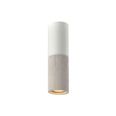 СТЕННО ОСВЕТИТЕЛНО ТЯЛО 1XGU10 СИВА ГЛИНА + МЕТАЛЕН БЯЛ Φ7×H24CM PLACEBO