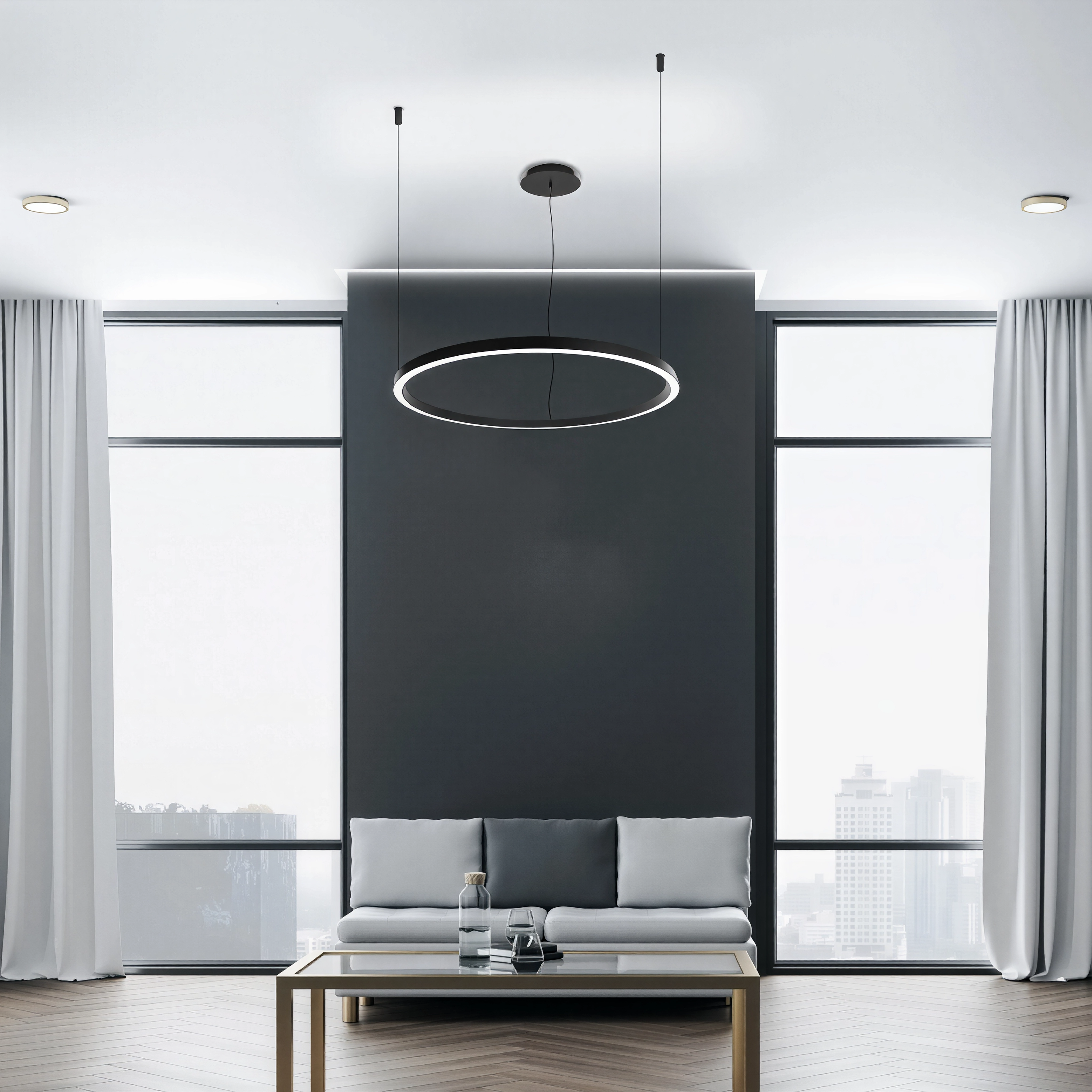 Кръгла висяща LED лампа с двупосочна светлина Cool Up&Down