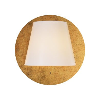 стенно осветително тяло LED 5W 3000K античен месинг MDF + бял пластмасов Ø25x12,5см