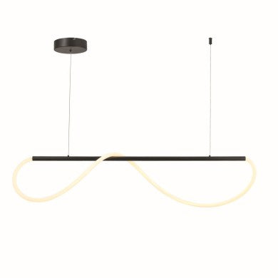 висящо осветително тяло LED 36W 3000K 2000LM WAVE черен метал IP20 120x6xH215cm