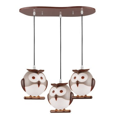 висящо осветително тяло 3xE14 кафяво пластмасов OWL 50x30x100см KOKKA