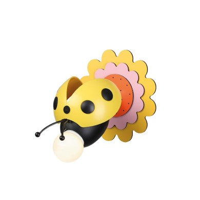 стенно осветително тяло 1xE27 жълт метал+пластмасов+MDF BEE 15x20x15см BEES