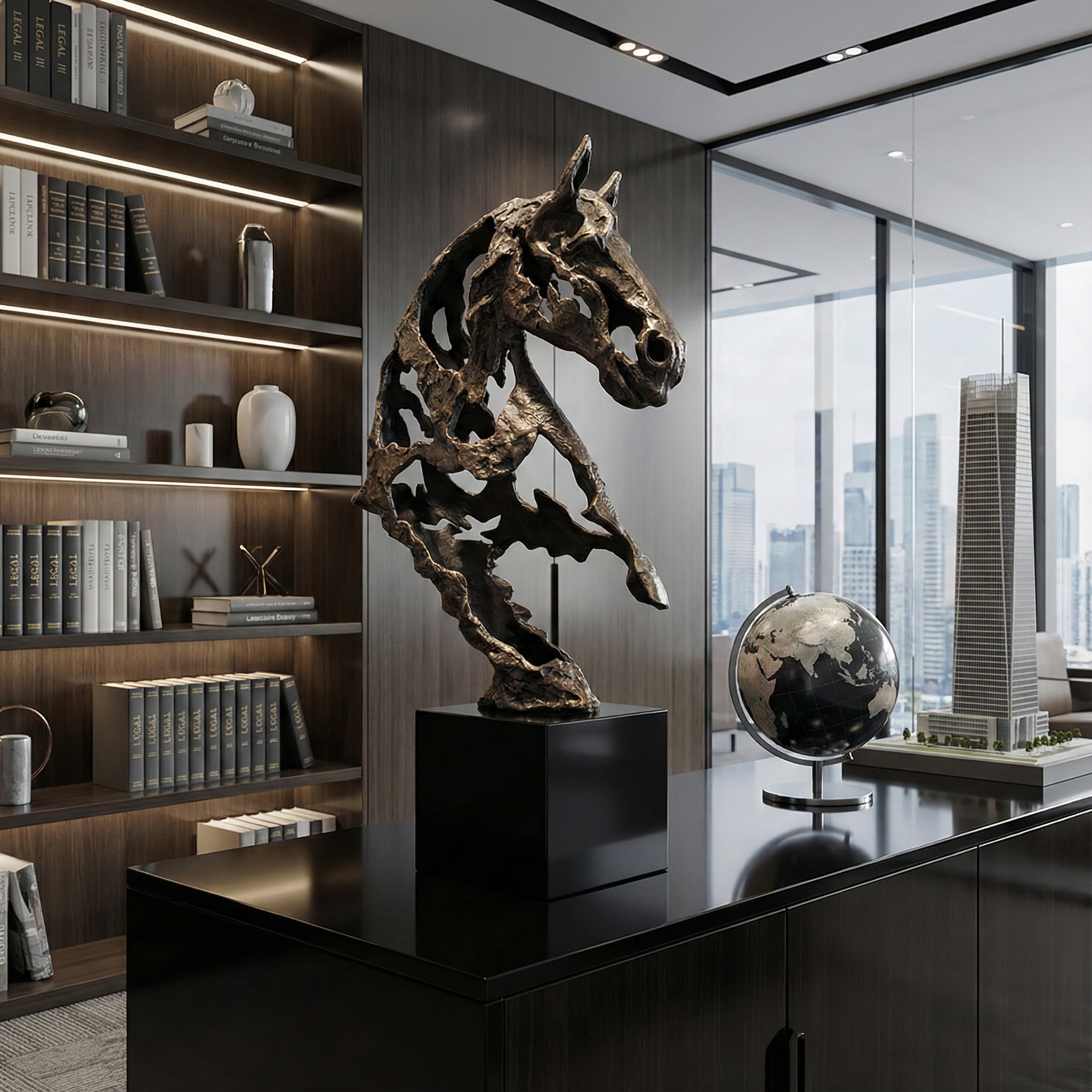 Абстрактна скулптура на кон Metal Horse | 82 см | Алуминий