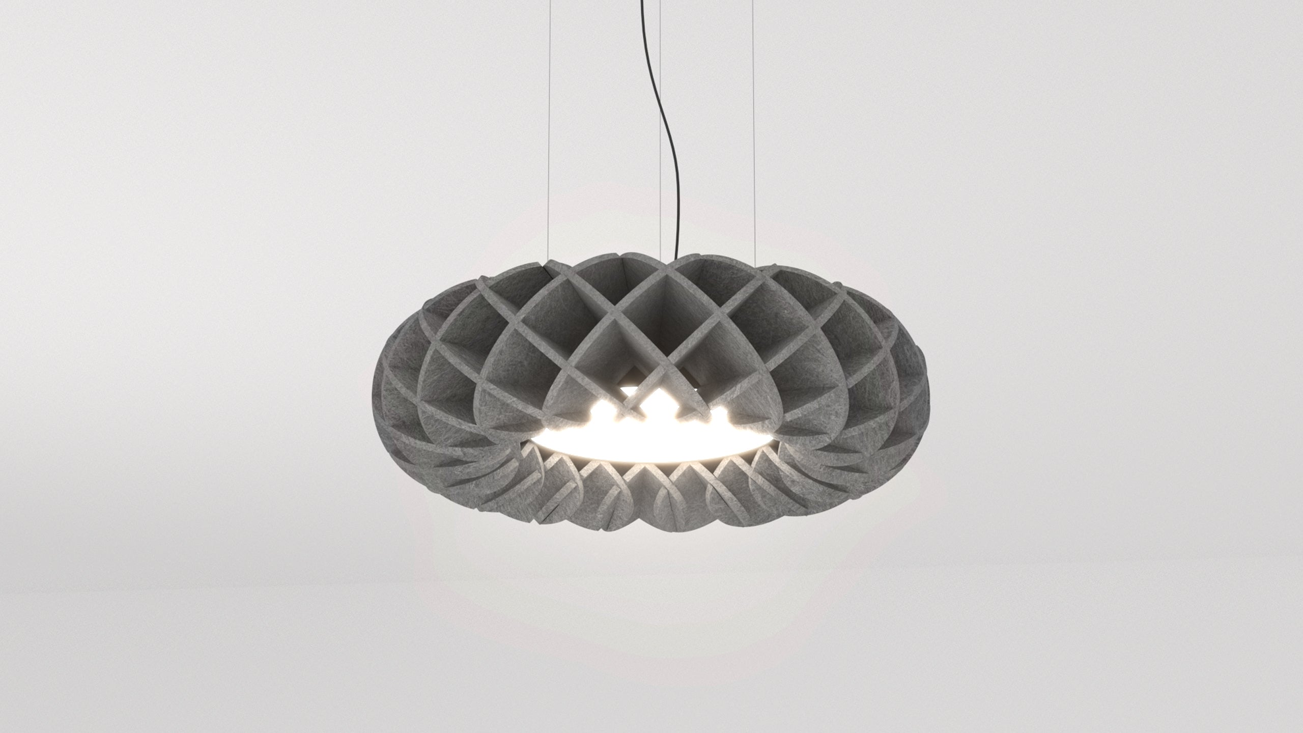 Акустична висяща LED лампа с дизайн мрежеста решетка Haos