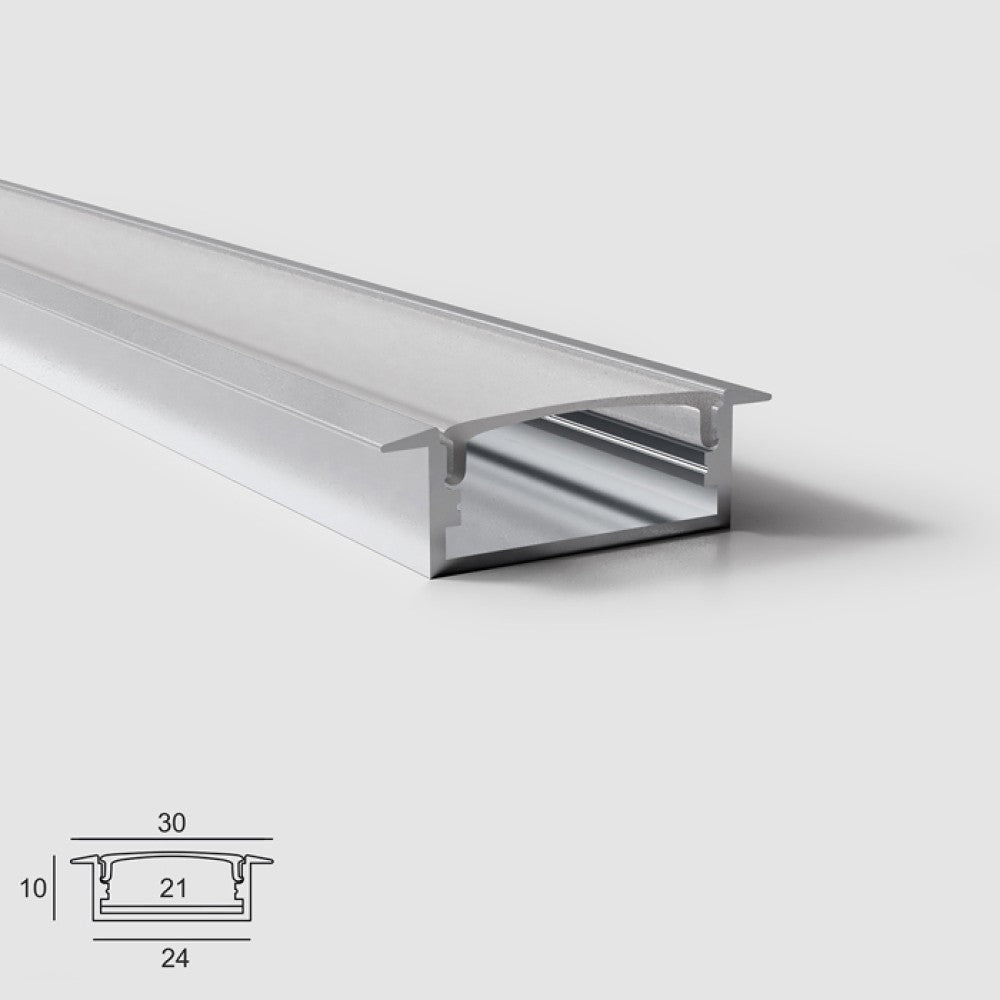 Алуминиев профил за LED лента BM 619 | 30×10 мм | За вграждане | 3 метра