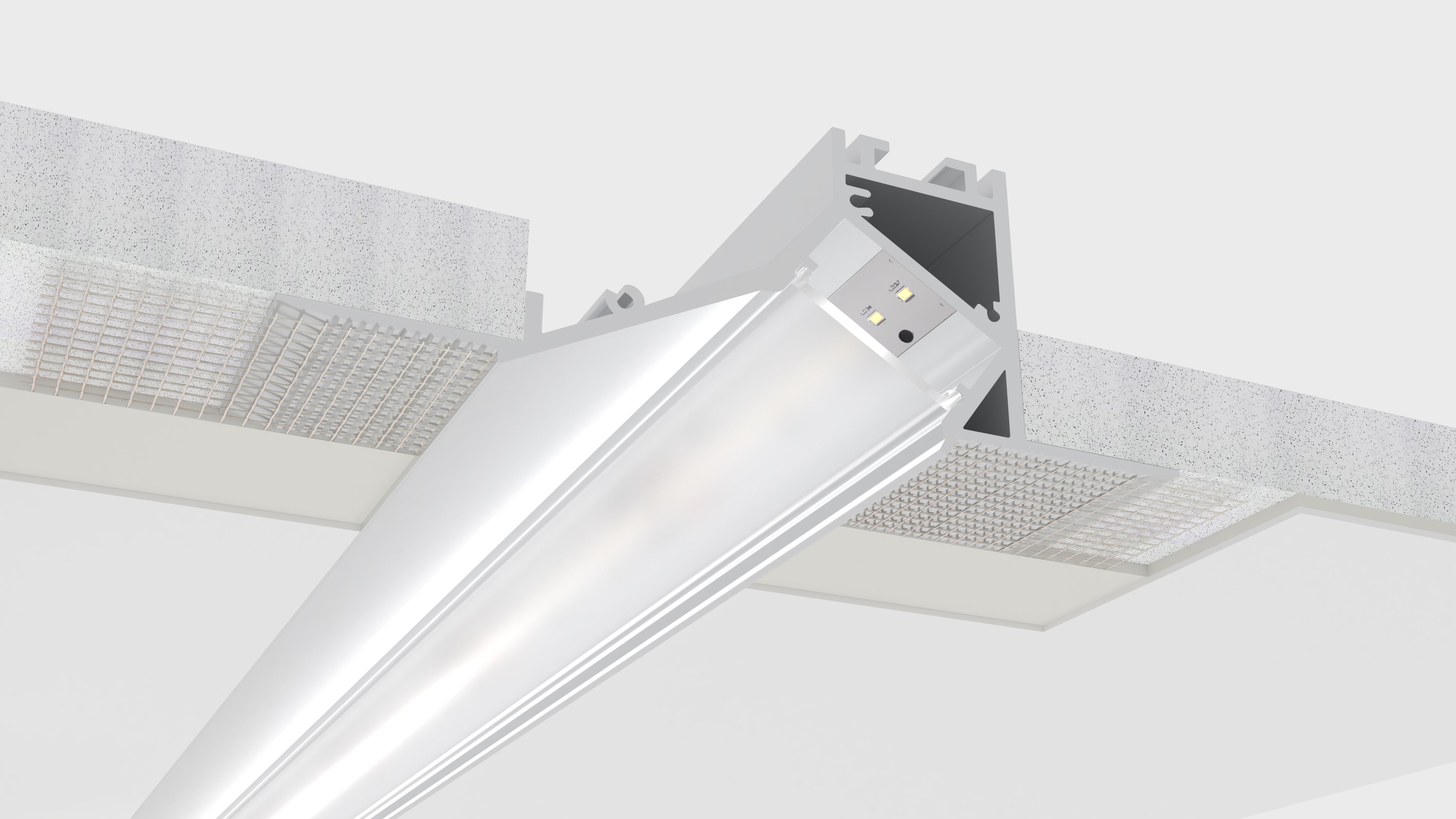 Алуминиев профил за LED лента Fillet Pro Trimless | 94×35 мм | Безрамков монтаж в гипсокартон | 1 метър