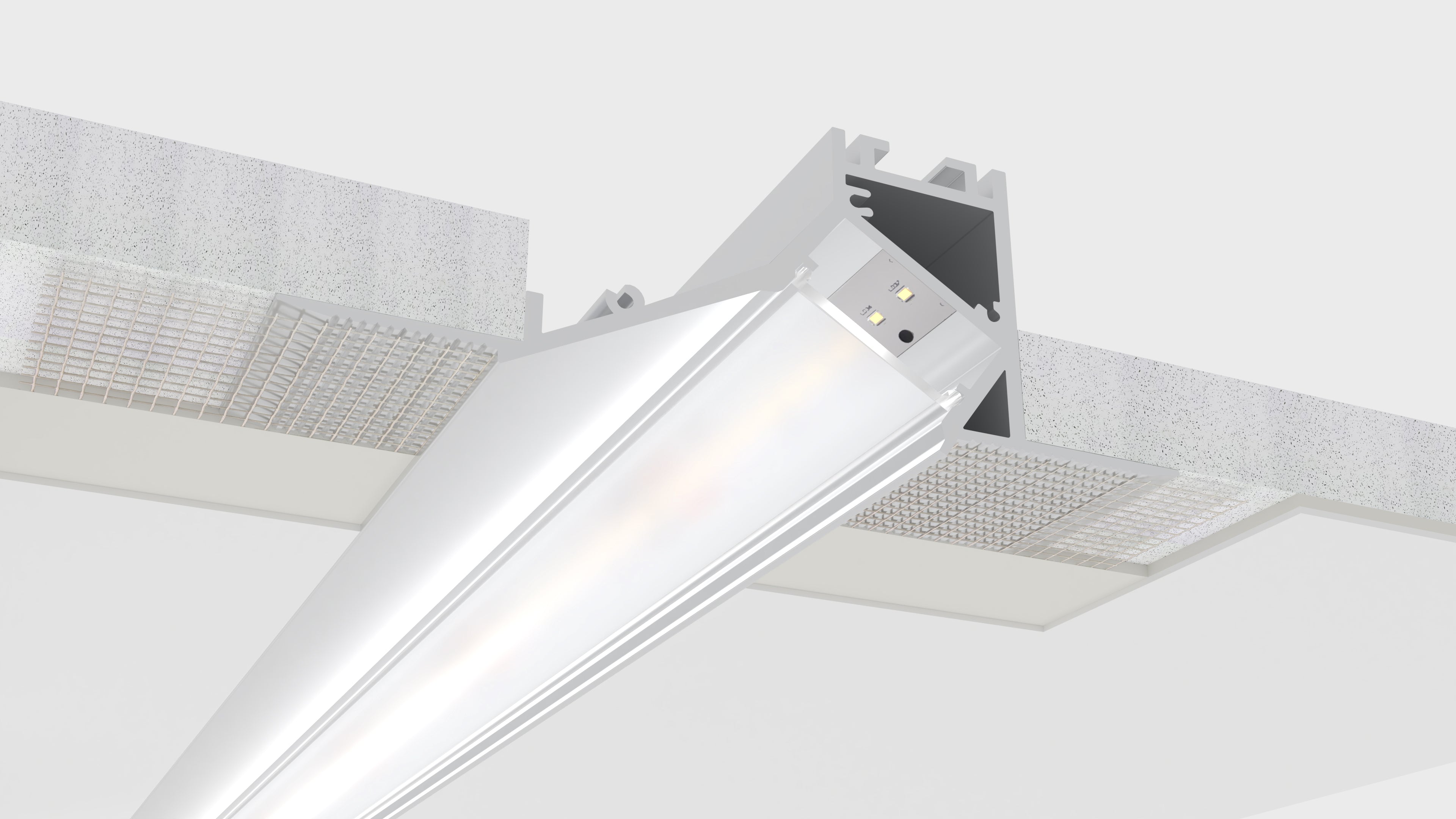 Алуминиев профил за LED лента Fillet Pro Trimless | 94×35 мм | Безрамков монтаж в гипсокартон | 1 метър - alternate view