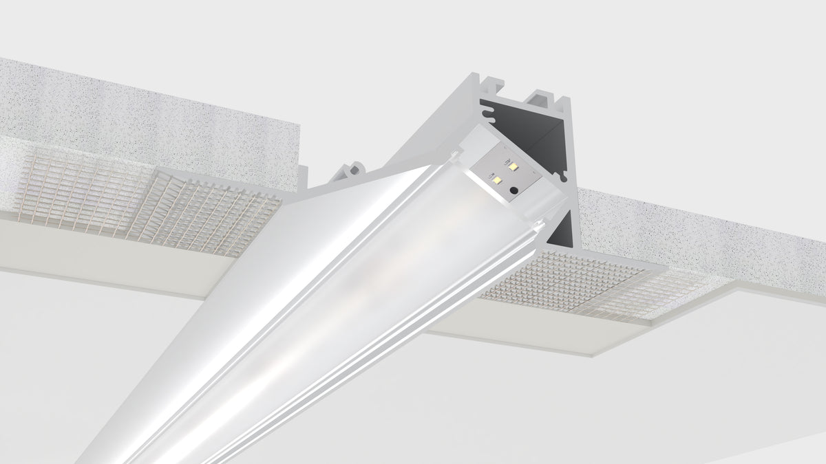 Алуминиев профил за LED лента Fillet Pro Trimless | 94×35 мм | Безрамков монтаж в гипсокартон | 1 метър