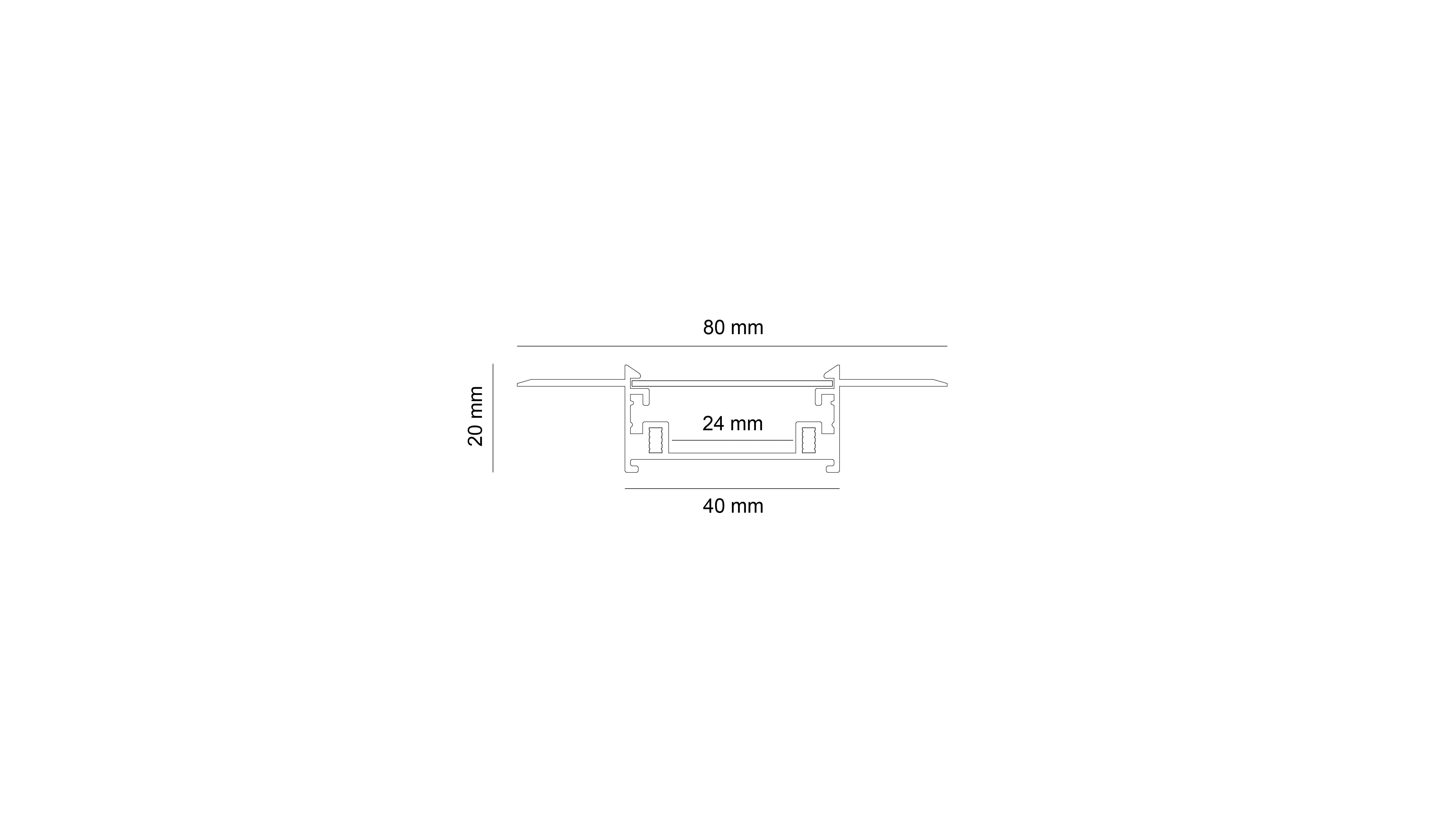 Алуминиев профил за LED лента Ring | 80x20мм | За вграждане