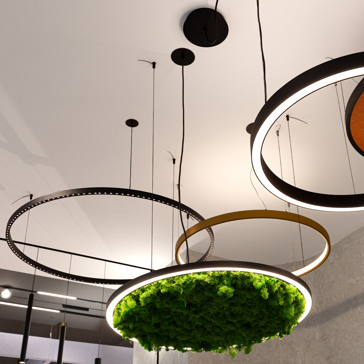 Висящ LED полилей Cool Dark | Кръгла форма | Насочена светлина