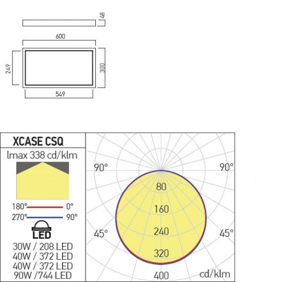 LED аплик/таванно осветително тяло Xcase CSQ3060