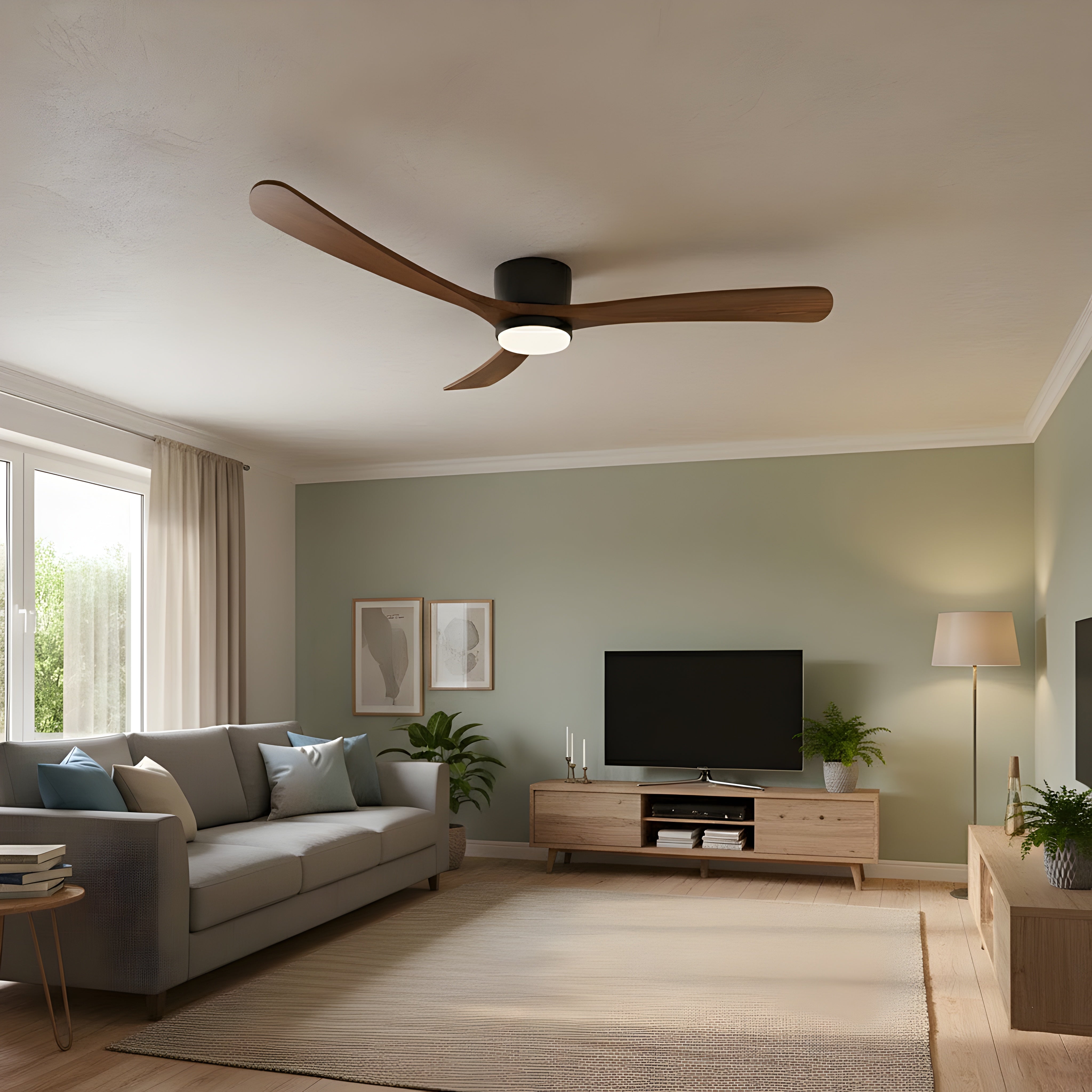 Дървен LED вентилатор за таван Wind с дистанционно | 132 см | 18W | CCT