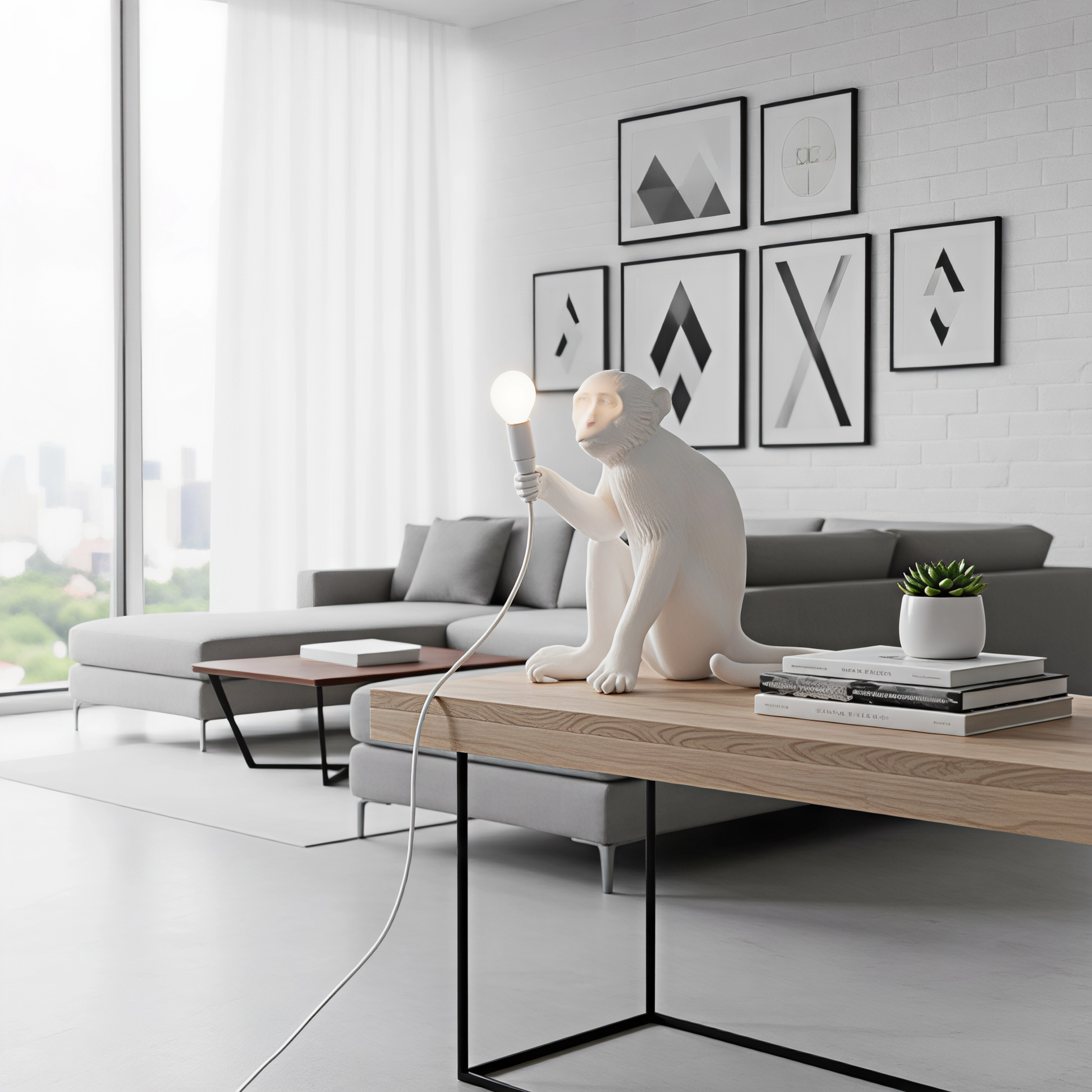 Декоративна настолна лампа Monkey Table | Маймуна | 76cm | 3000K