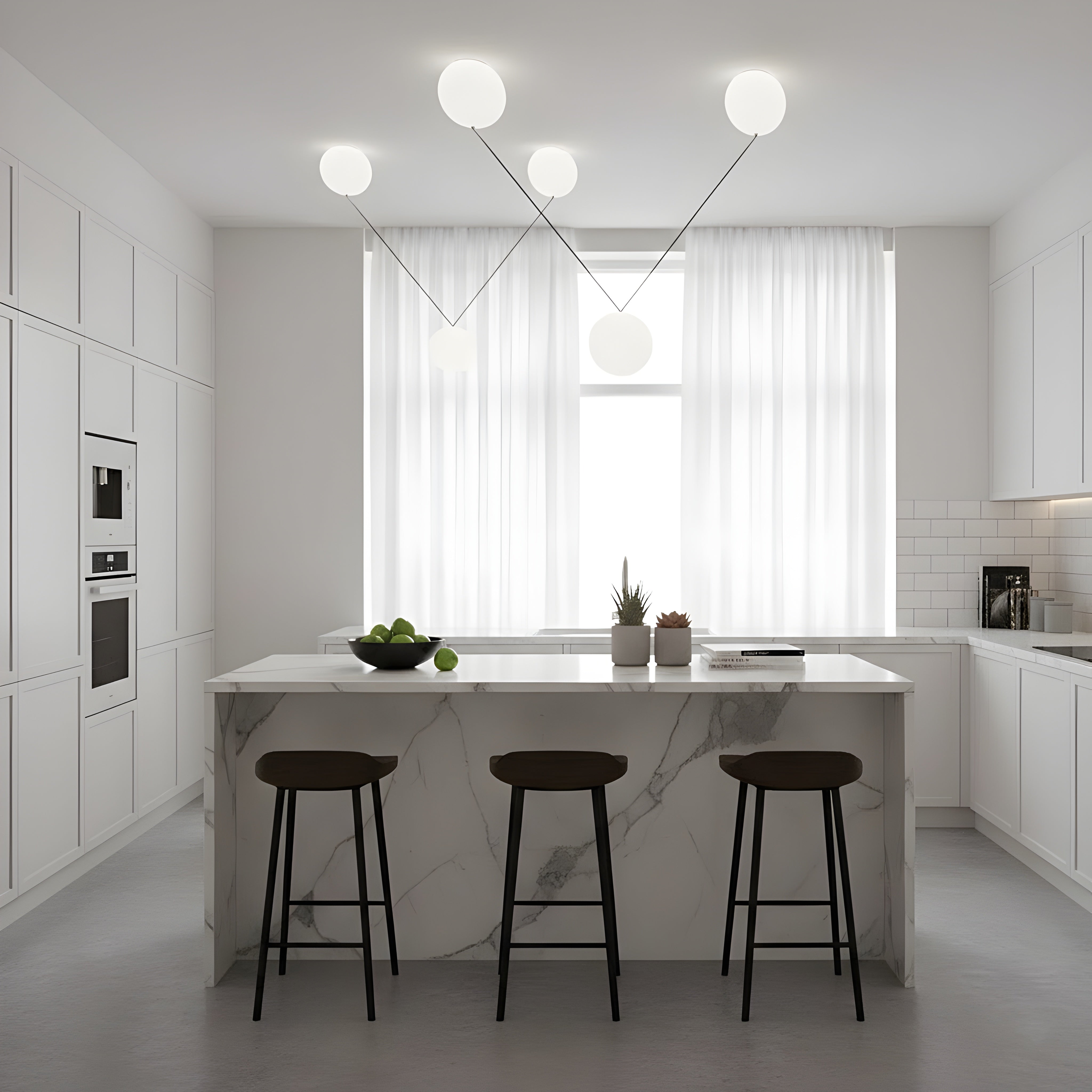 Дизайнерски LED полилей Pulse | 3 акрилни сфери | 3x24W