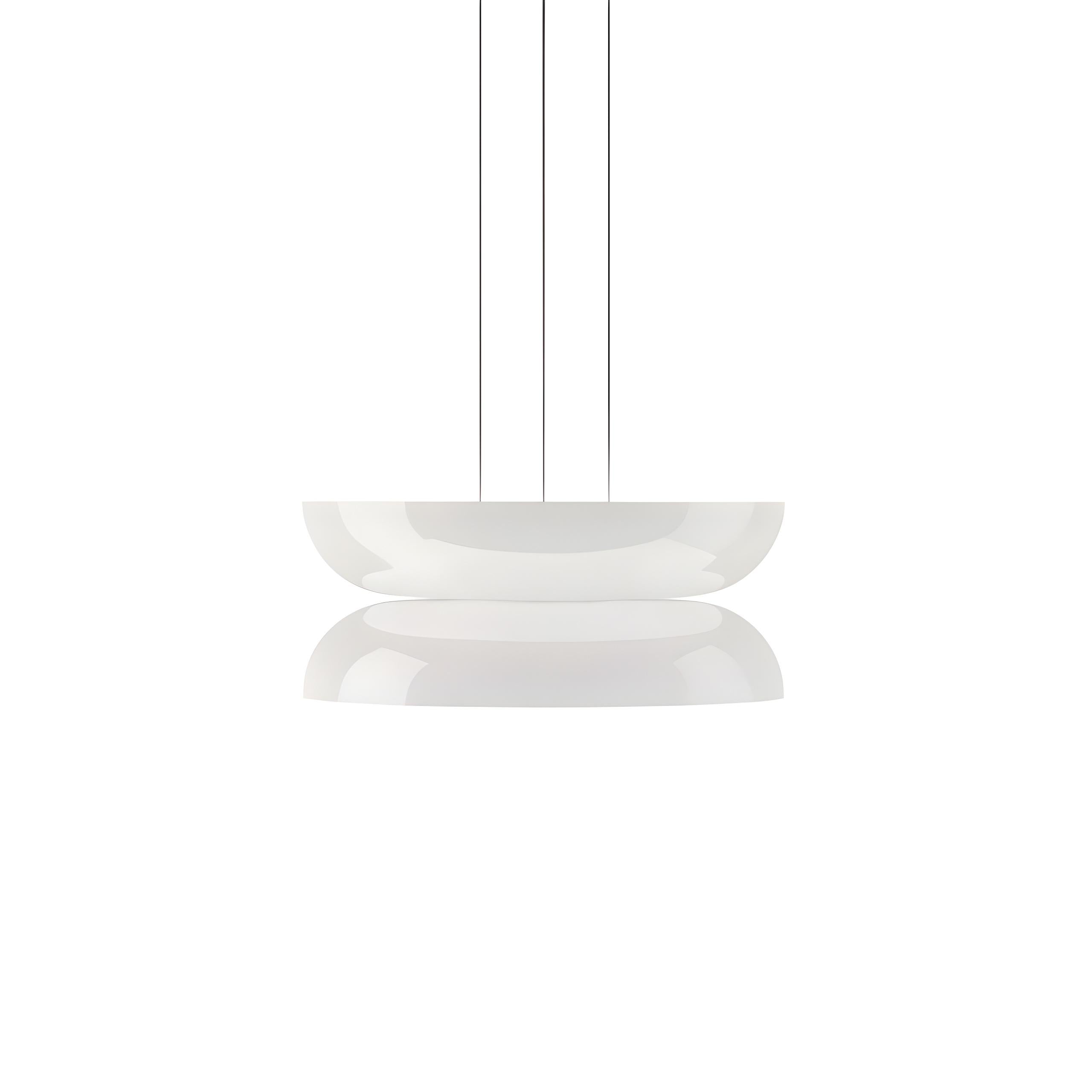 Висящ LED пендел Pluto Double | Бяло стъкло | 14W | 3000K