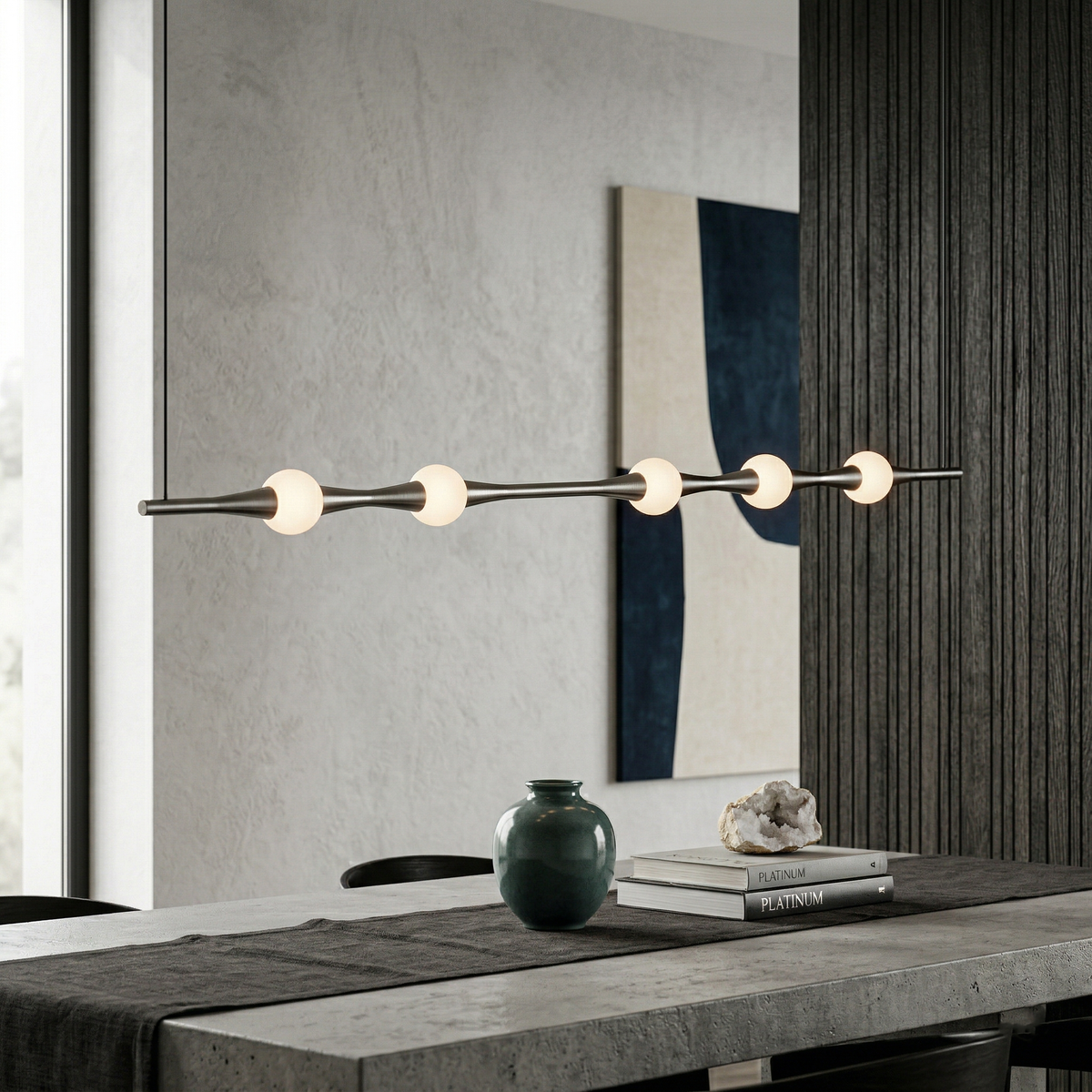 Дизайнерски висящ LED полилей Bamboo Horizontal | 3000K | 6W
