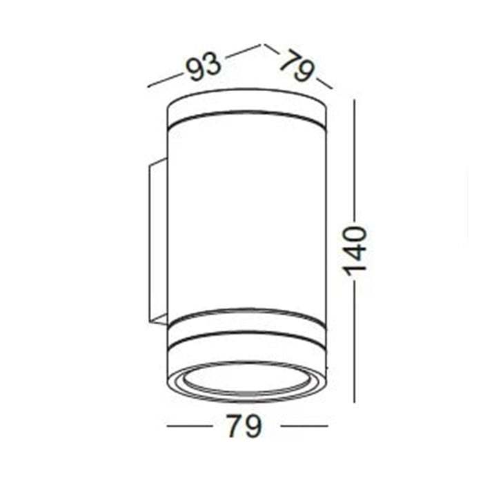 Фасаден LED аплик с тесен лъч | Черен | 3W | 3000K | IP65