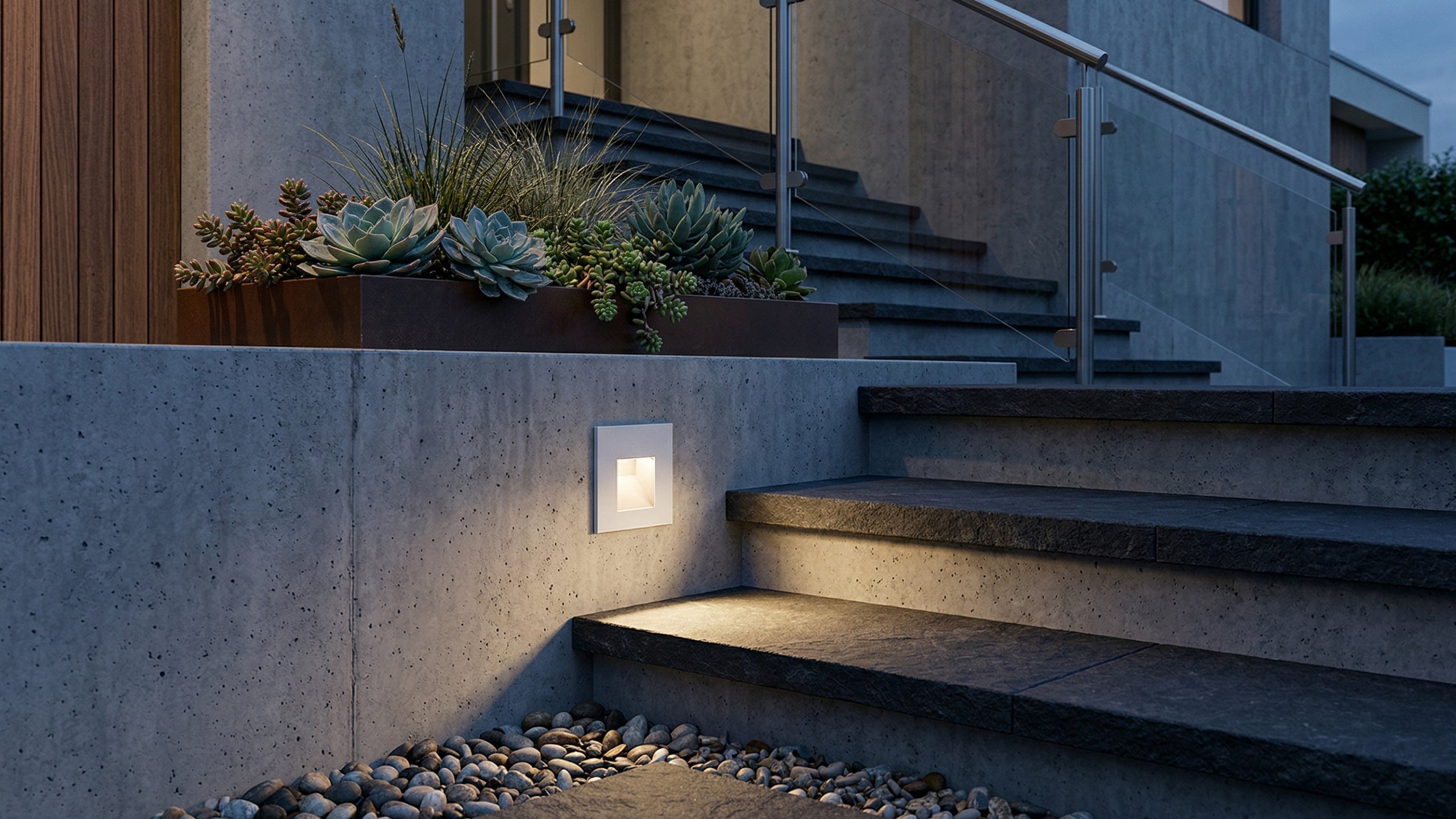 Фасадна LED луна за стълби/стена Step | Квадратна | IP65 | 3000K