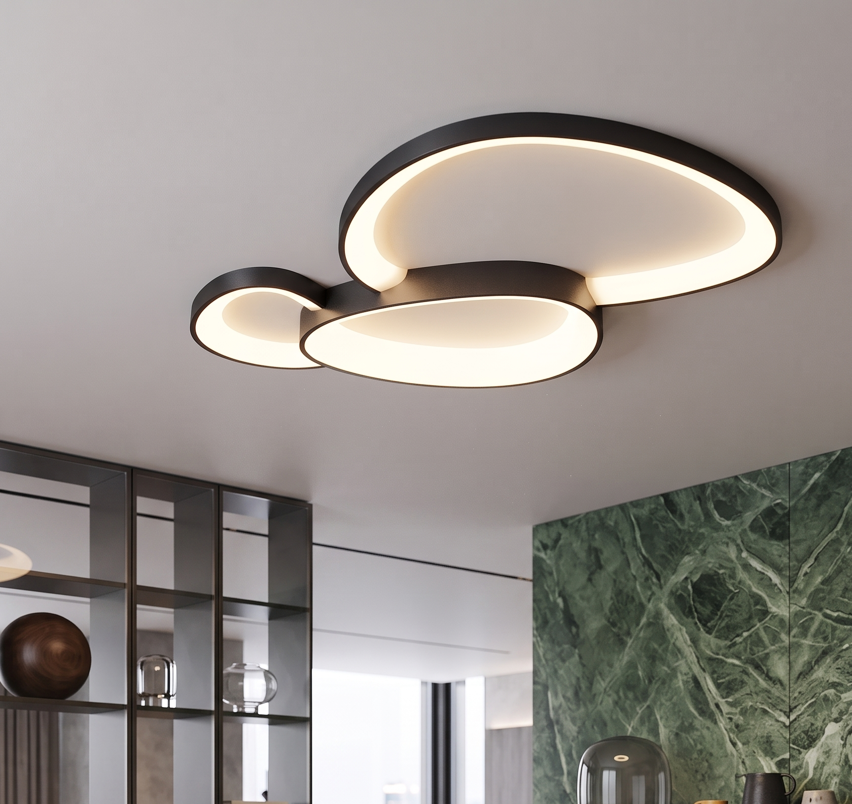 LED плафон Flow 50W 3CCT модерен за хол и трапезария