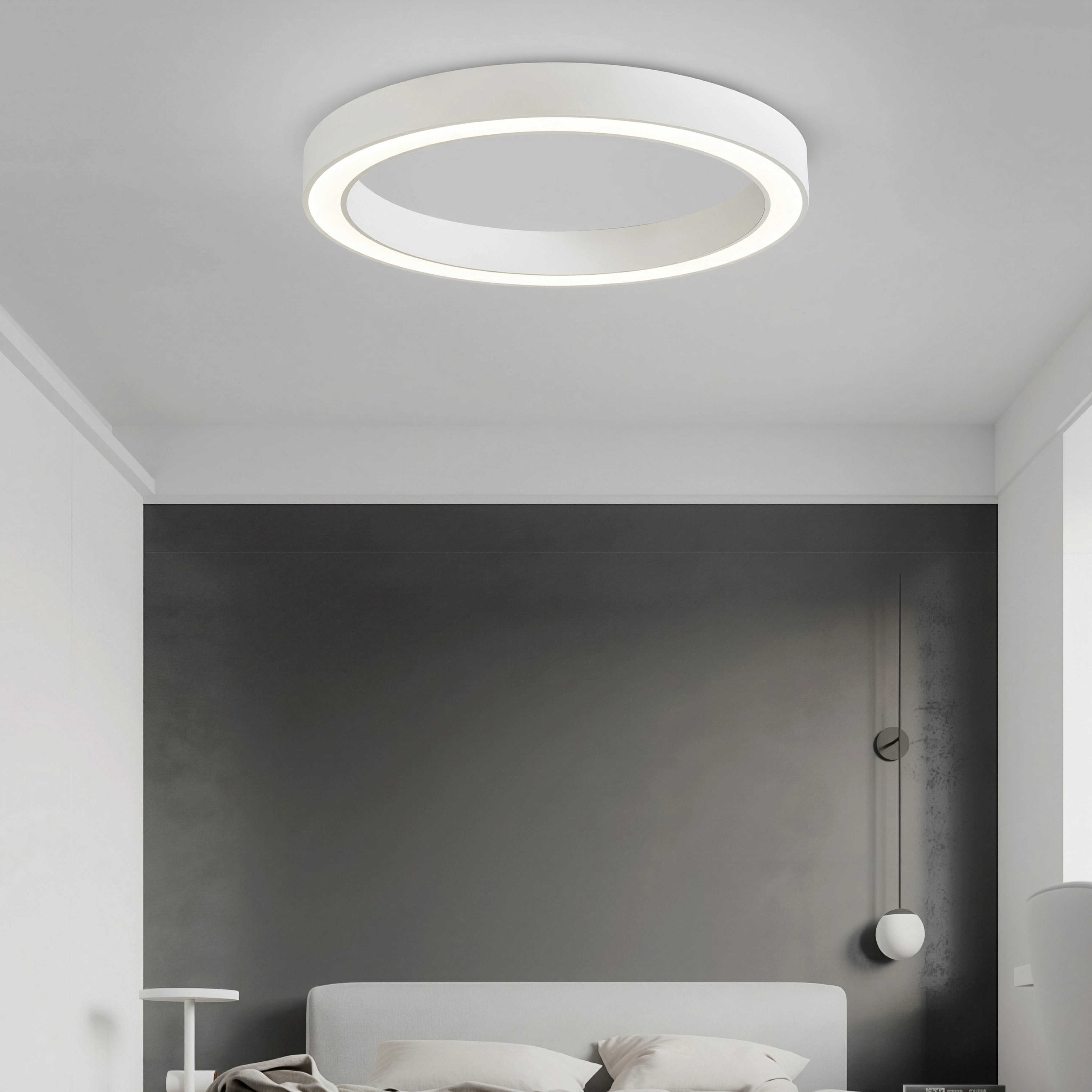 Кръгла LED плафониера Daylight | Бял светлинен пръстен | ⌀60/80cm