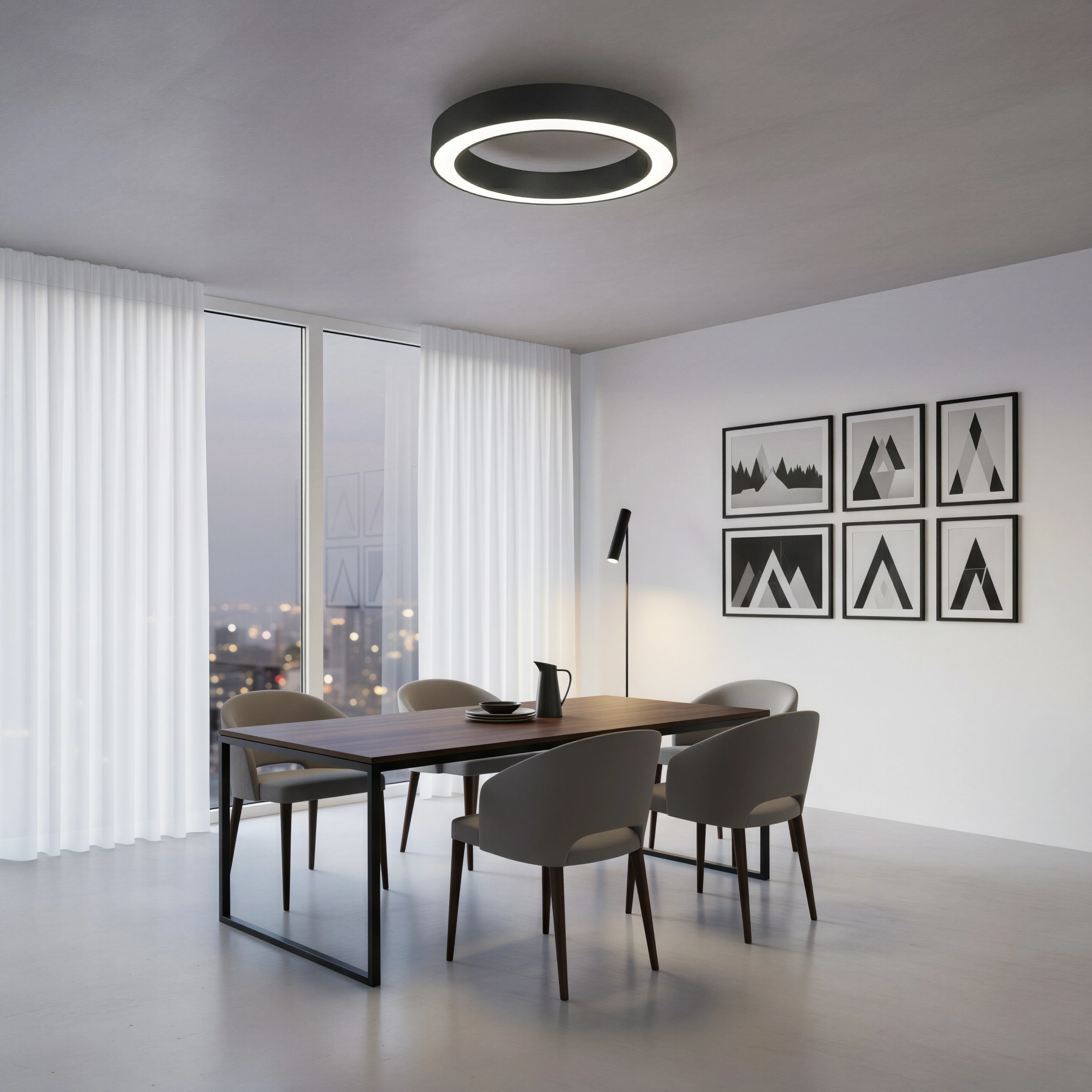Кръгла LED плафониера Daylight | Бял светлинен пръстен | ⌀60/80cm