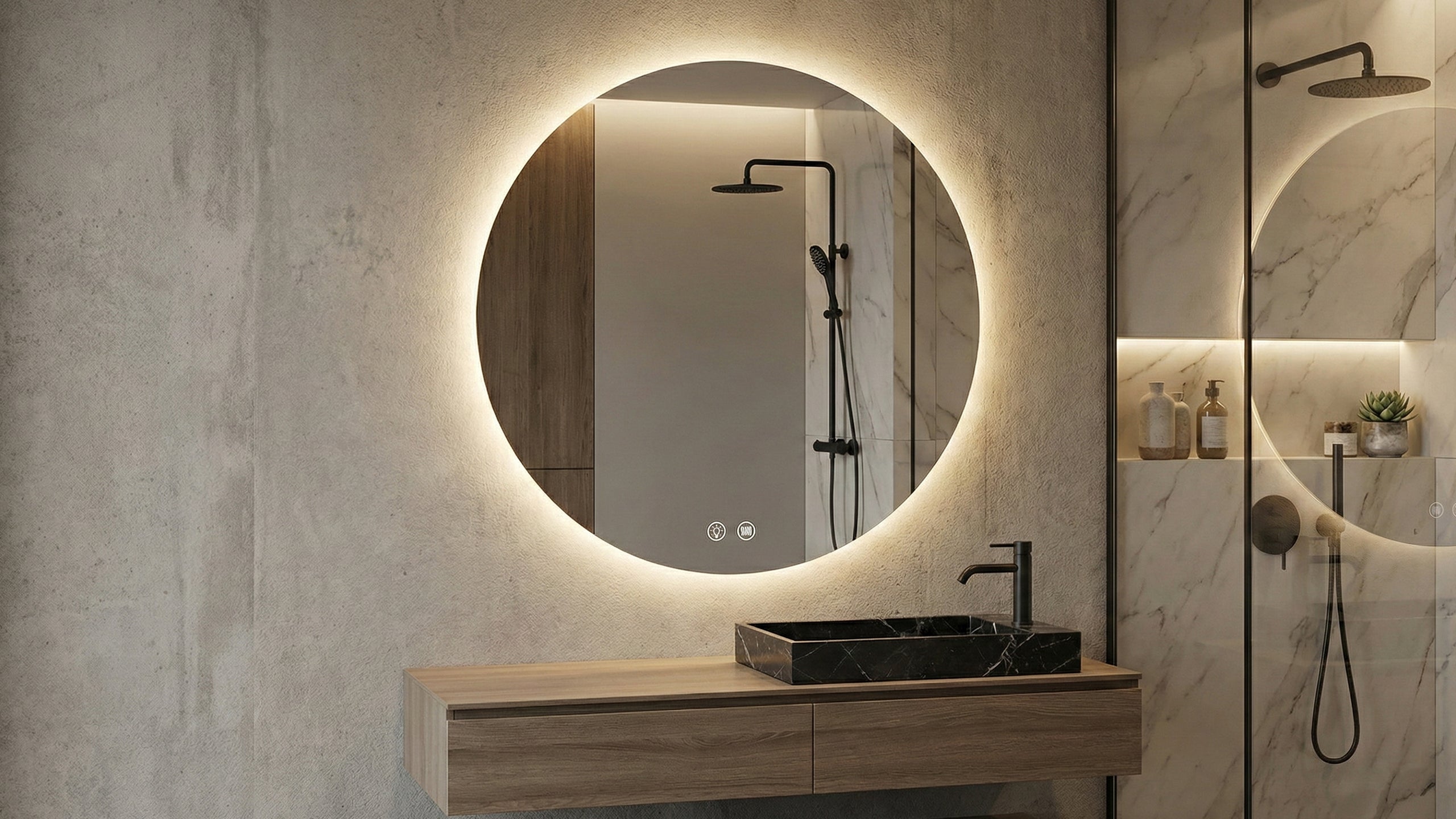 Кръгло LED огледало Circle 60cm | Anti Fog | Touch Control | IP44