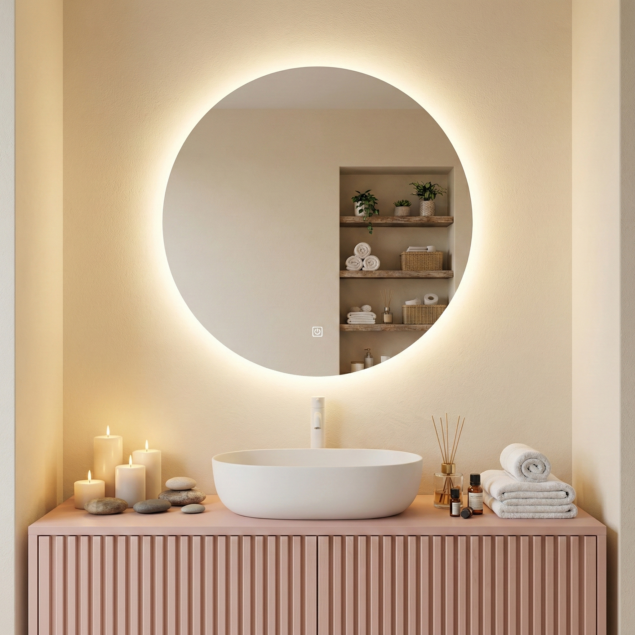 Кръгло LED огледало Circle 60cm | Anti Fog | Touch Control | IP44