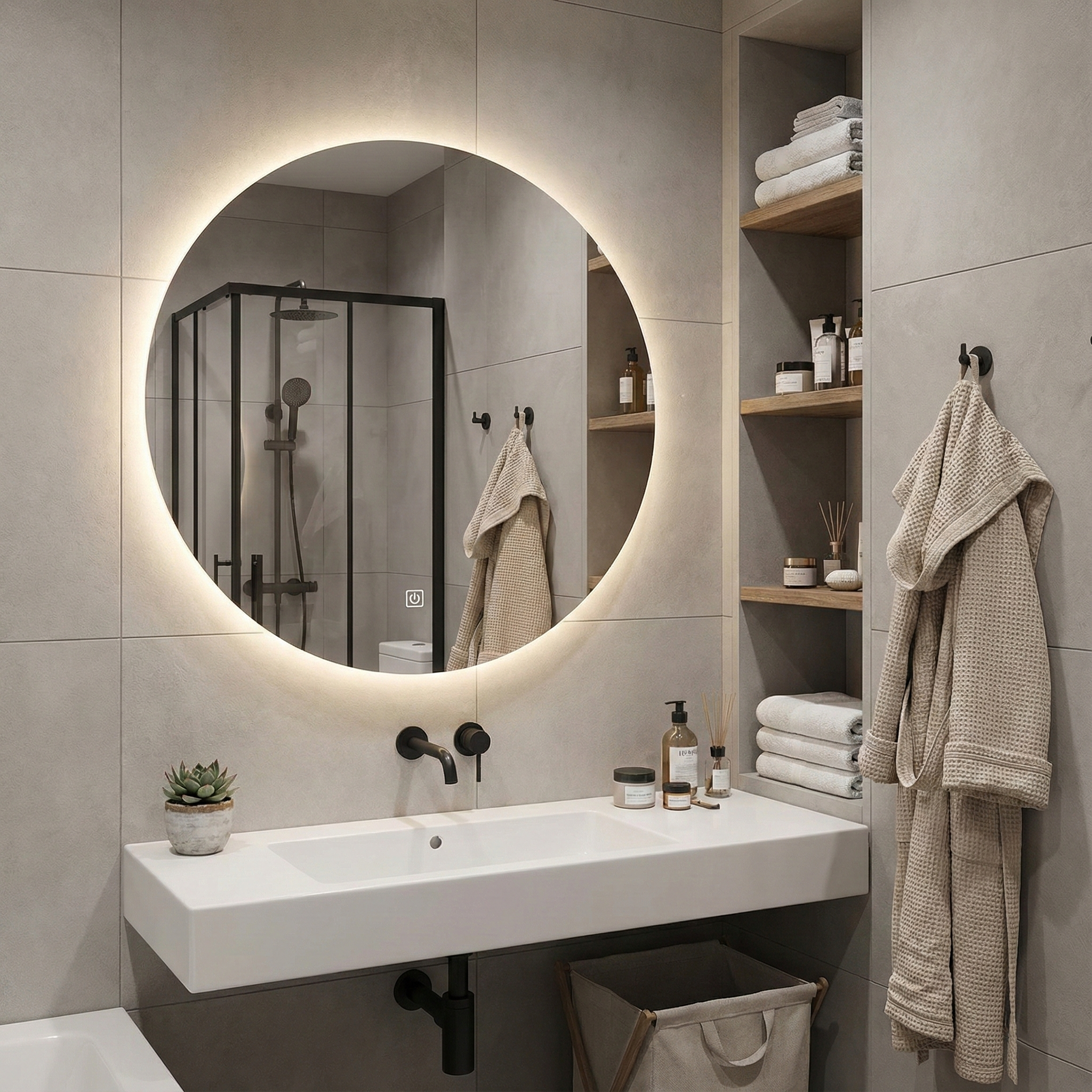 Кръгло LED огледало Circle 60cm | Anti Fog | Touch Control | IP44