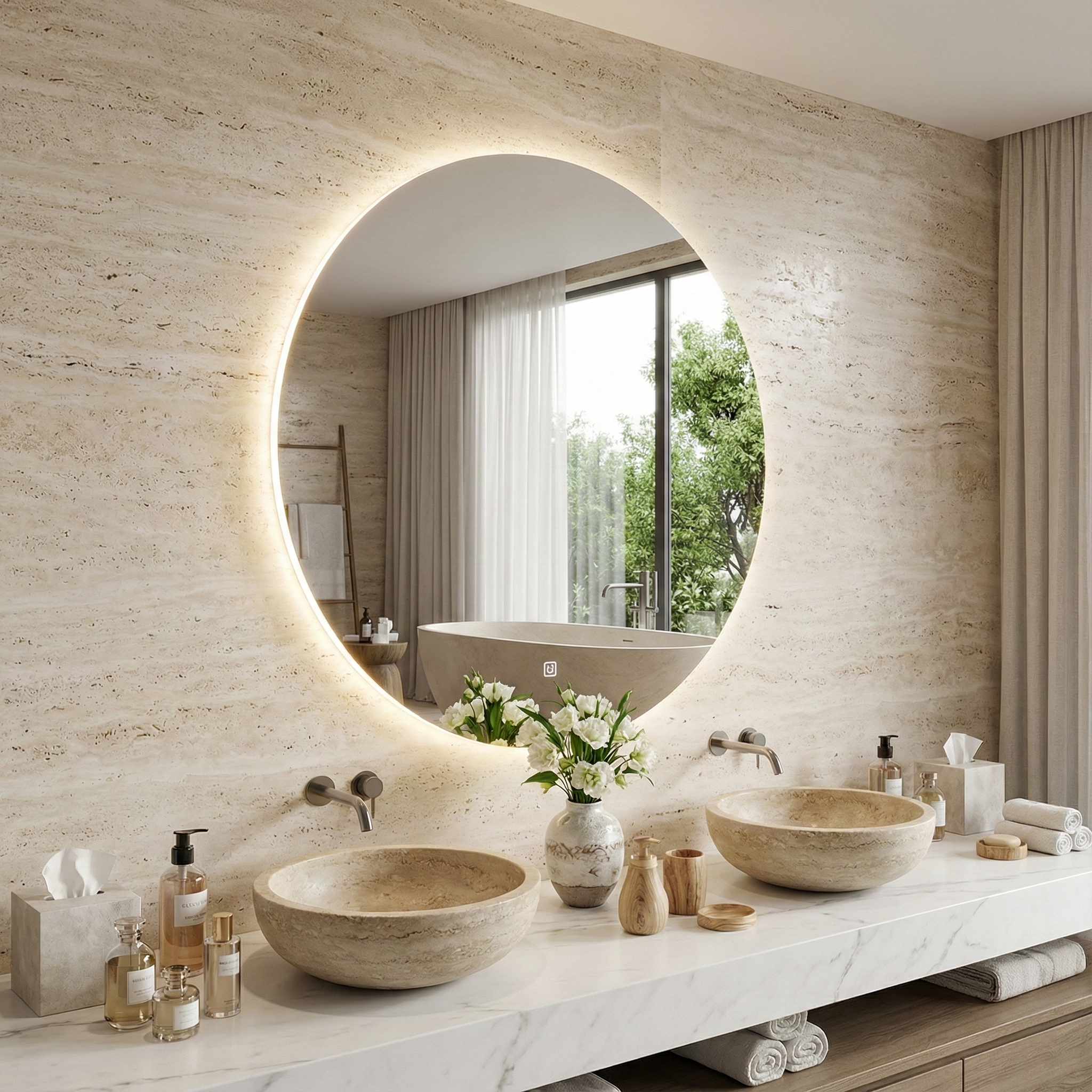 Кръгло LED огледало Circle 60cm | Anti Fog | Touch Control | IP44