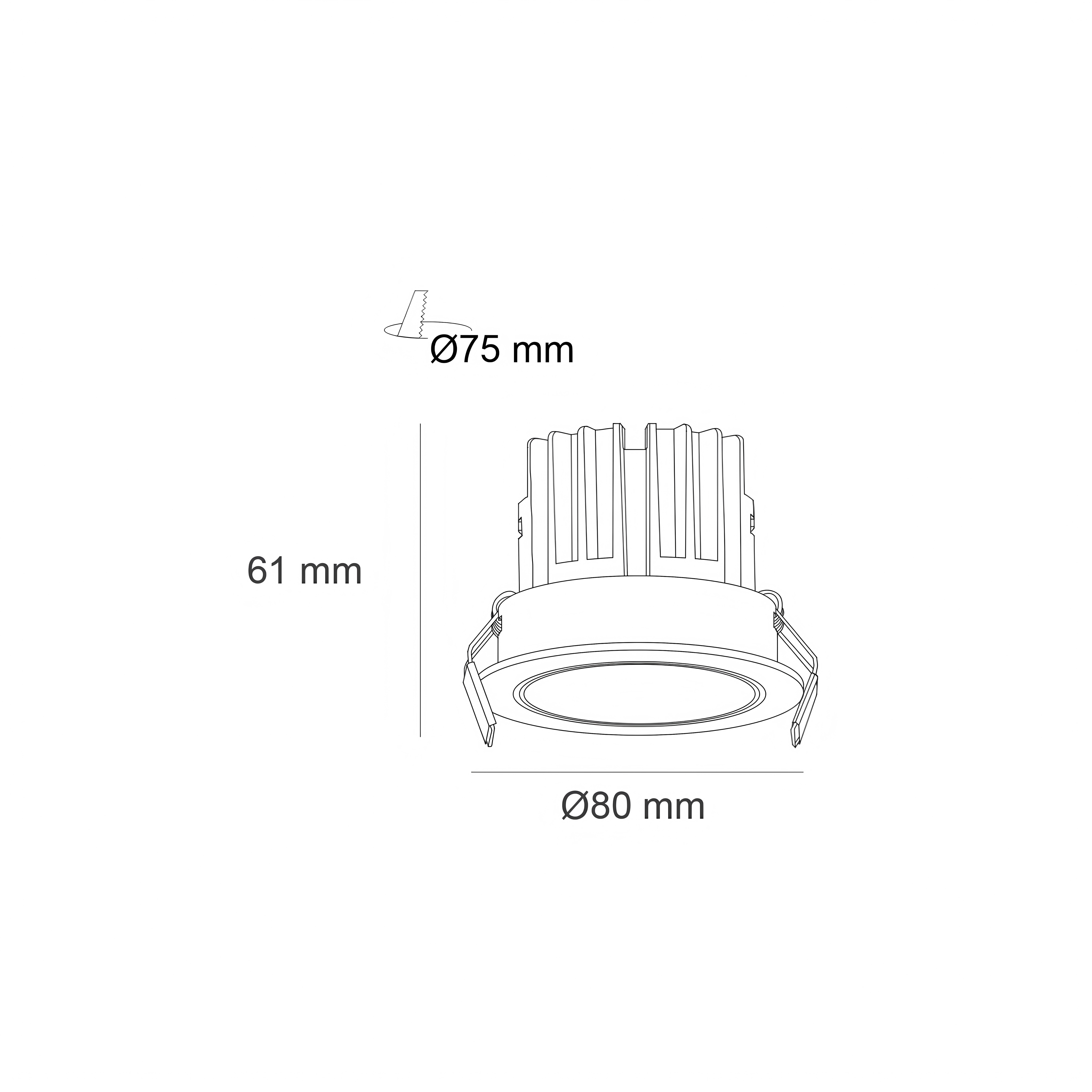 LED луна за вграждане Orion AJ | Регулируема | CCT | 10W