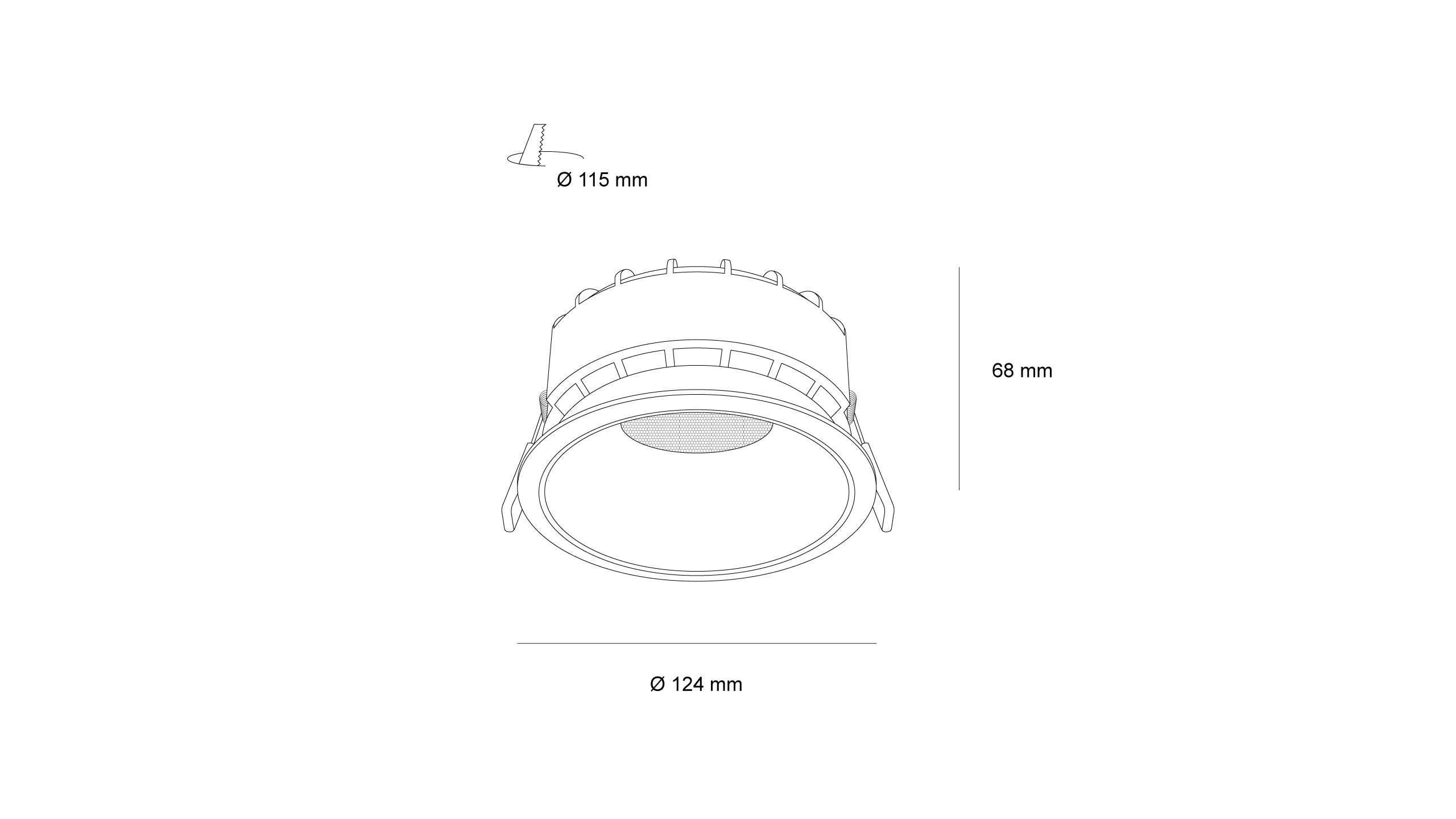 LED луна за вграждане Zara | Черен рефлектор | 20W | IP65