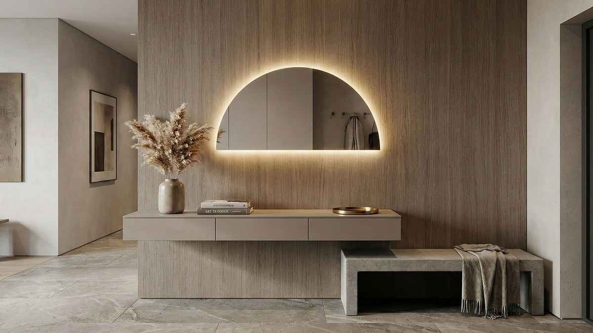 LED огледало Arch 80×120cm | D-образно | Полусфера | Anti Fog | Touch Control
