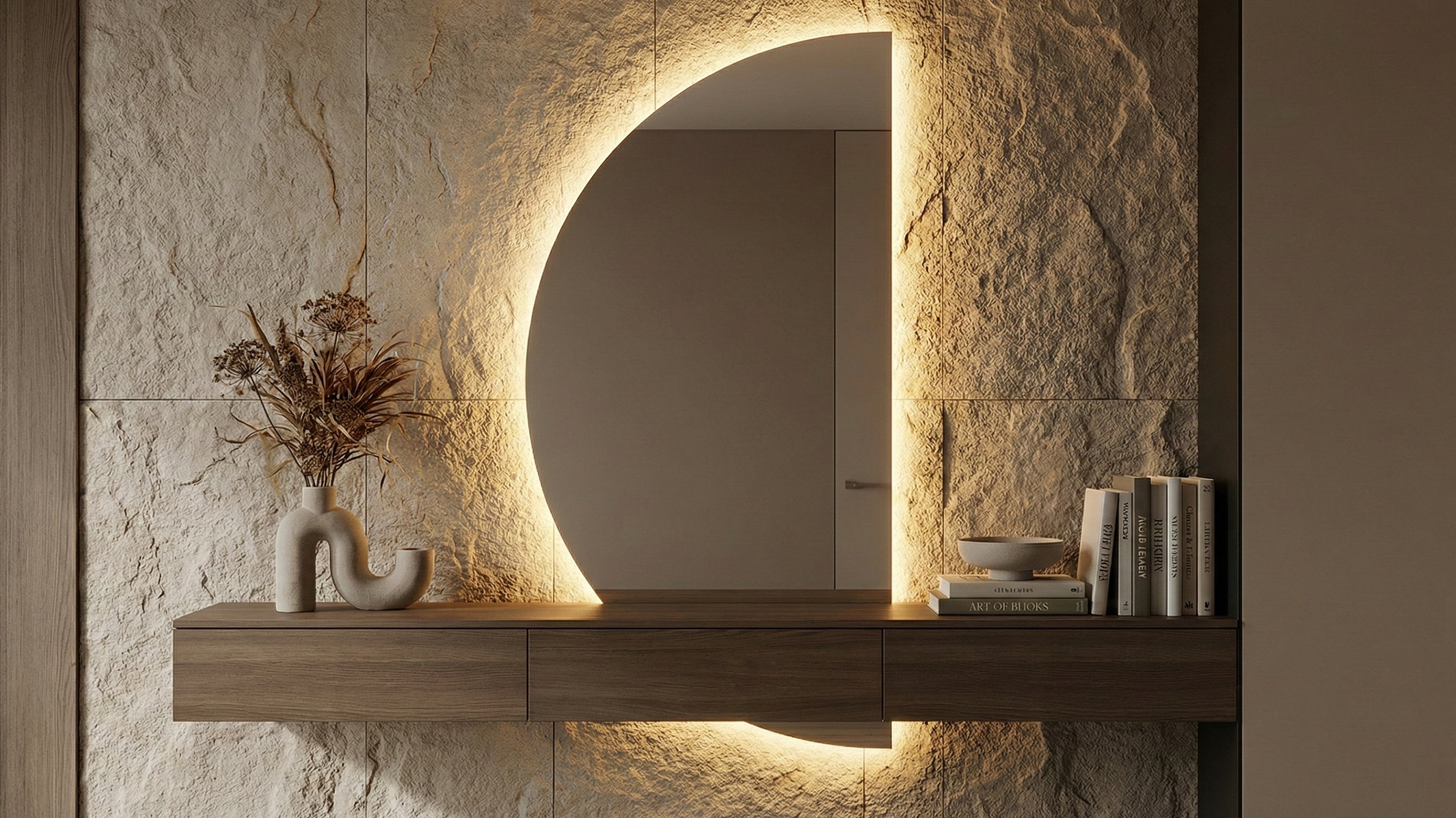 LED огледало Arch 80×120cm | D-образно | Полусфера | Anti Fog | Touch Control