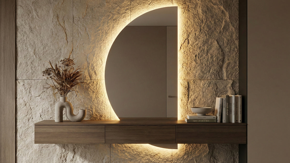 LED огледало Arch 80×120cm | D-образно | Полусфера | Anti Fog | Touch Control