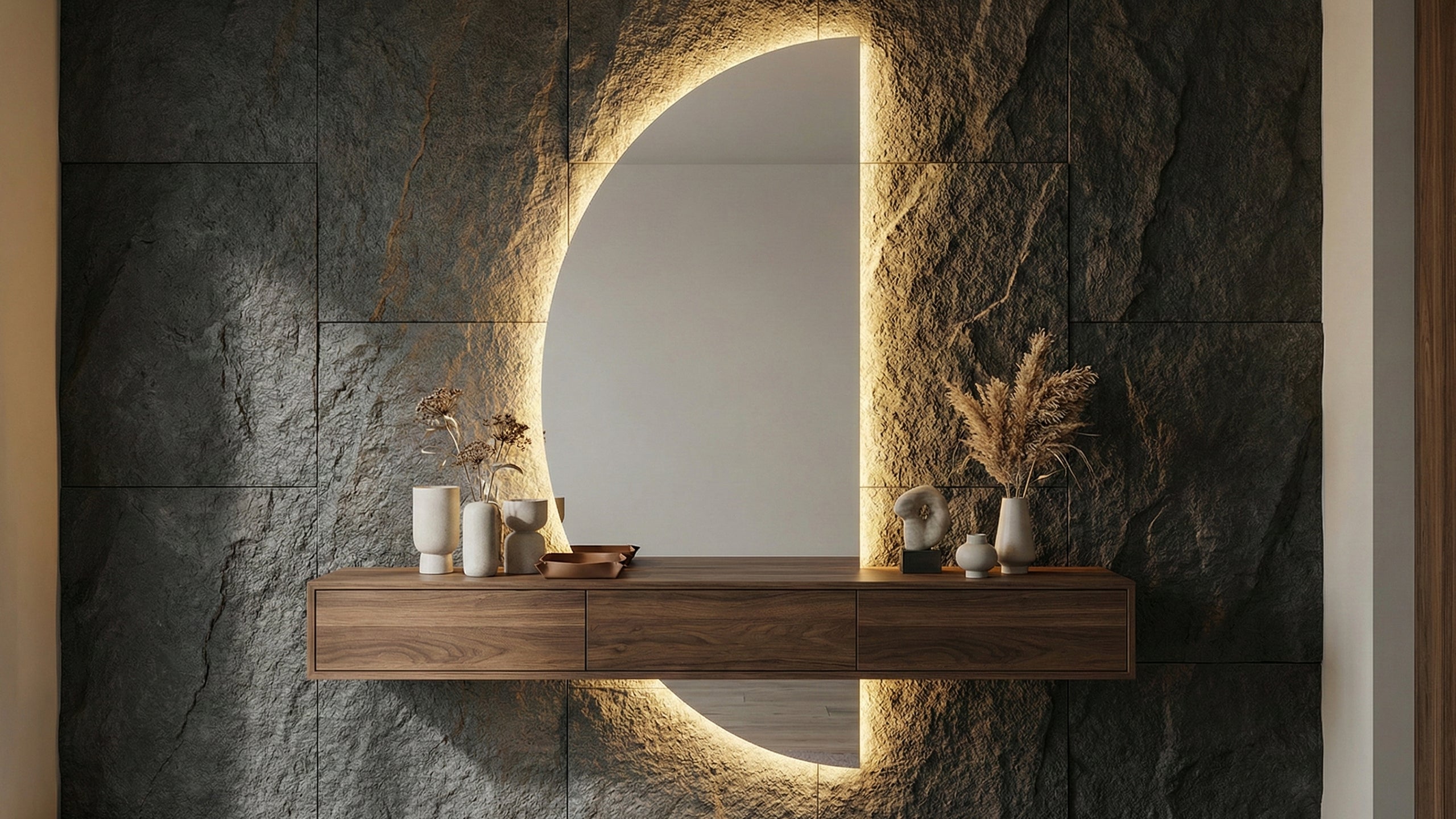 LED огледало Arch 80×120cm | D-образно | Полусфера | Anti Fog | Touch Control