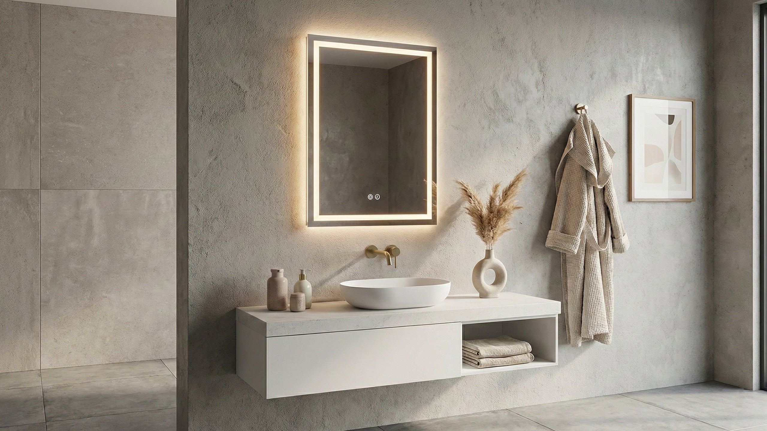 LED огледало Box 60×80cm | Правоъгълно | Anti Fog | Touch Control