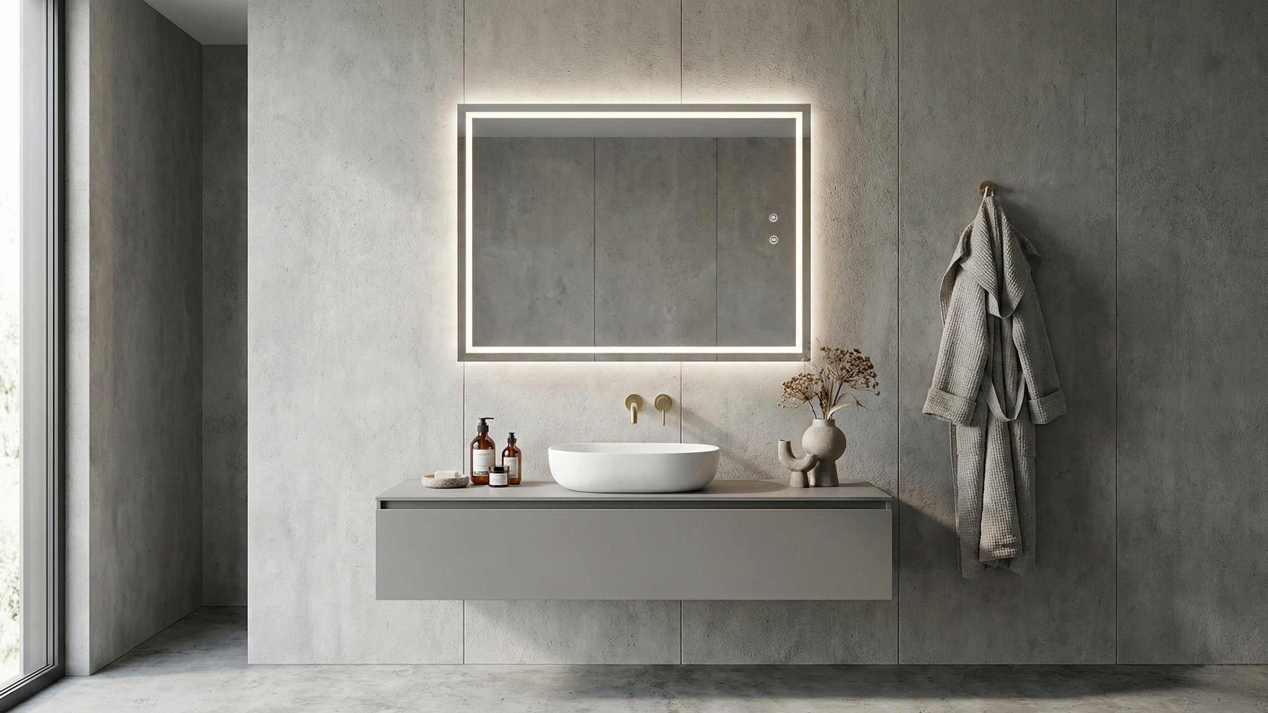LED огледало Box 60×80cm | Правоъгълно | Anti Fog | Touch Control