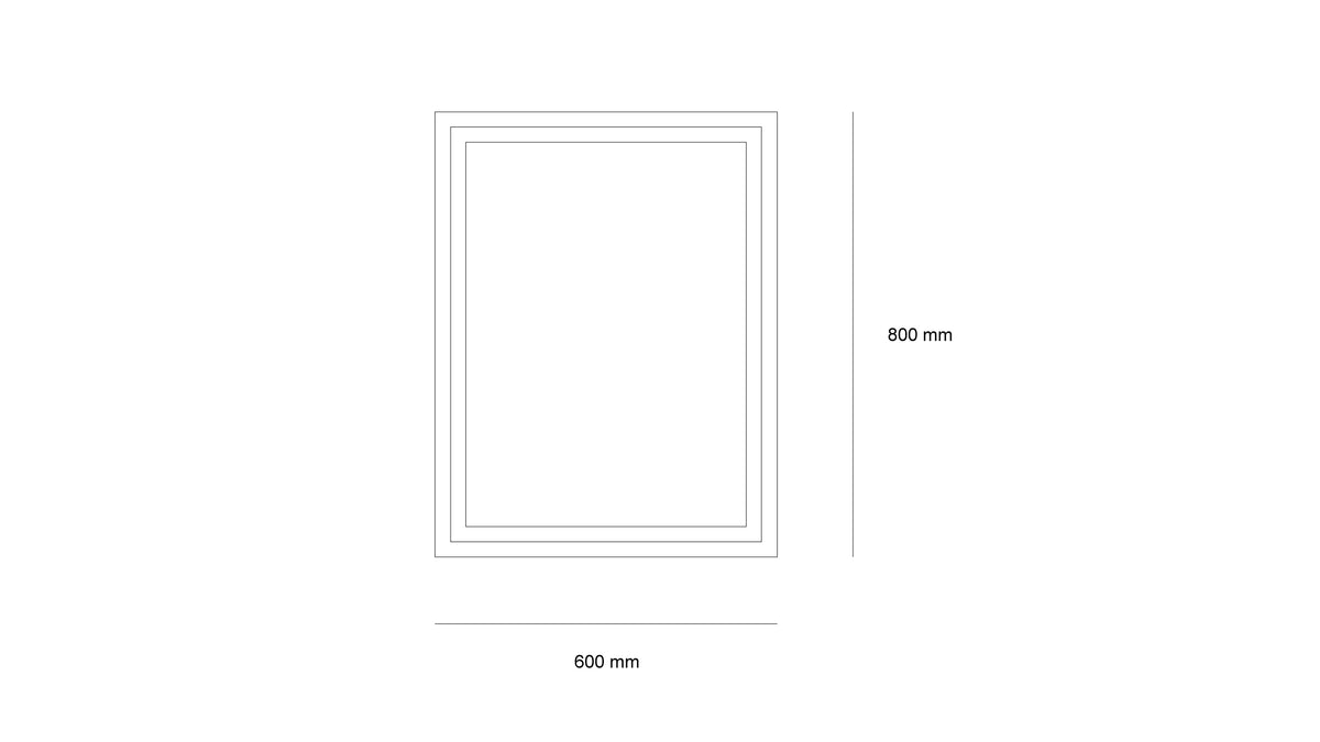 LED огледало Box 60×80cm | Правоъгълно | Anti Fog | Touch Control