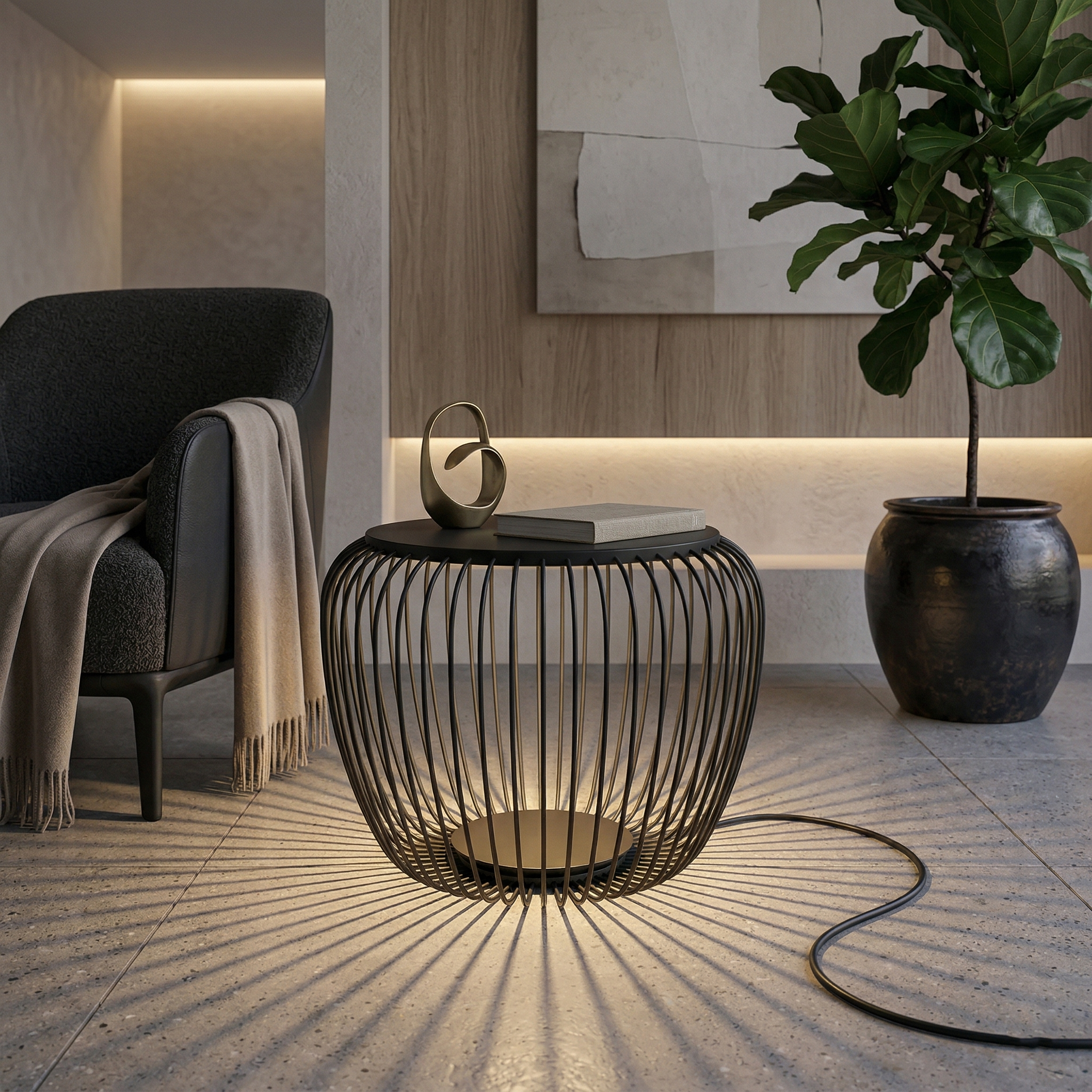 LED подова лампа масичка Riva S | 90cm | 8W | 3000K | Черна