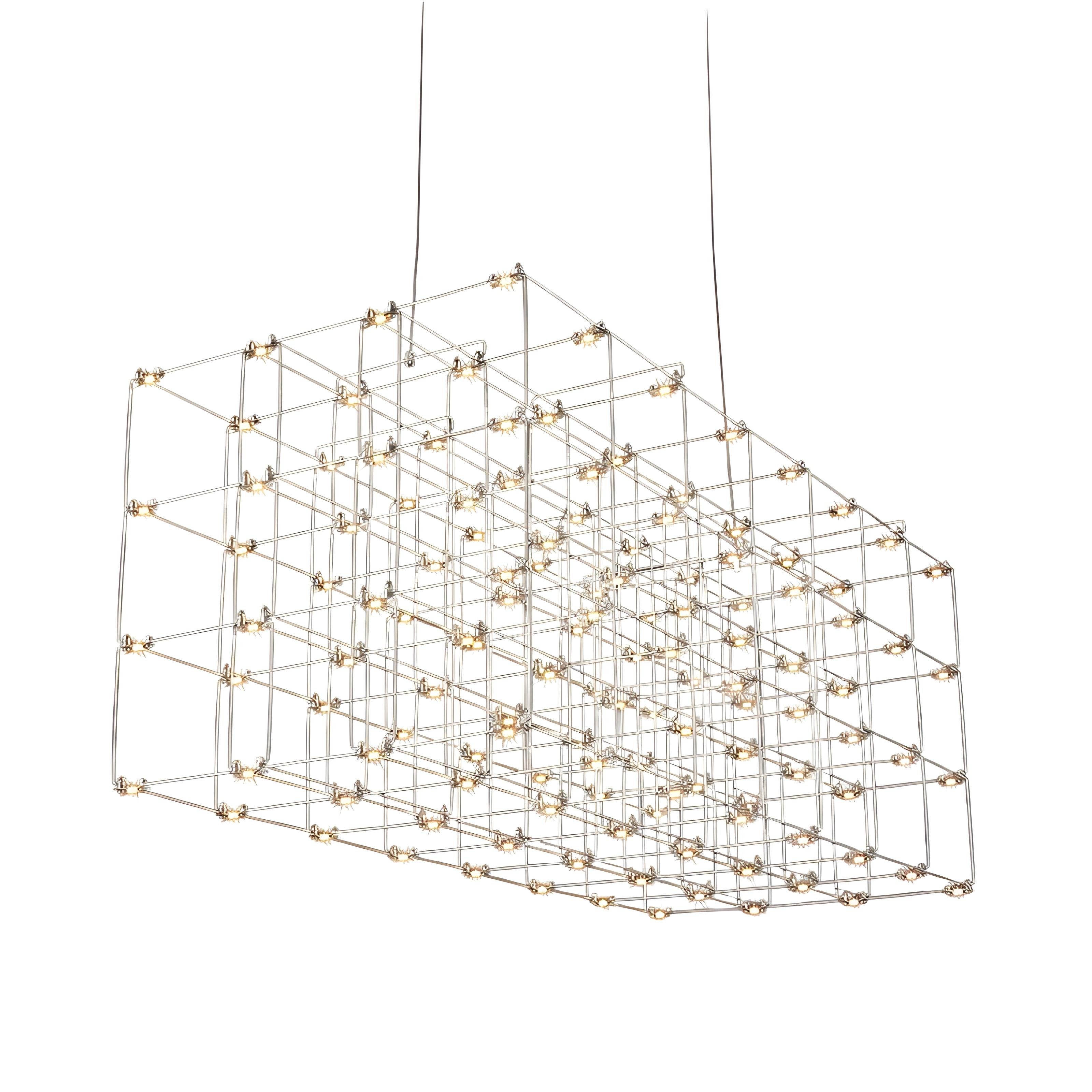 LED полилей Cosmos с 3D решетка | Хромирана стомана | 120W