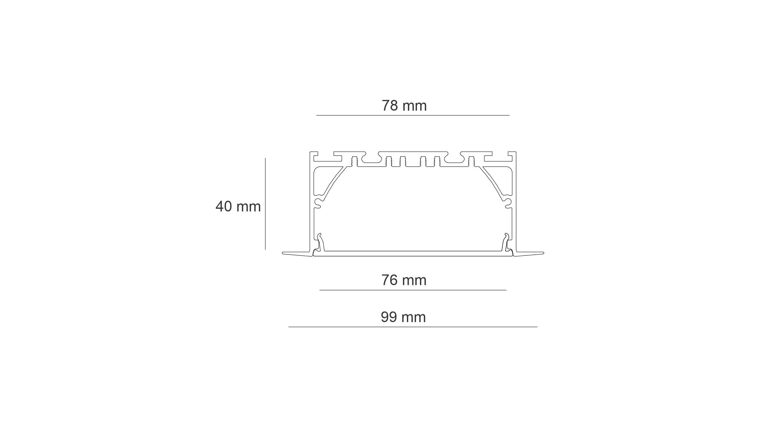 LED профил за вграждане S-Line 99 BM | 99 x 40мм | 1 метър