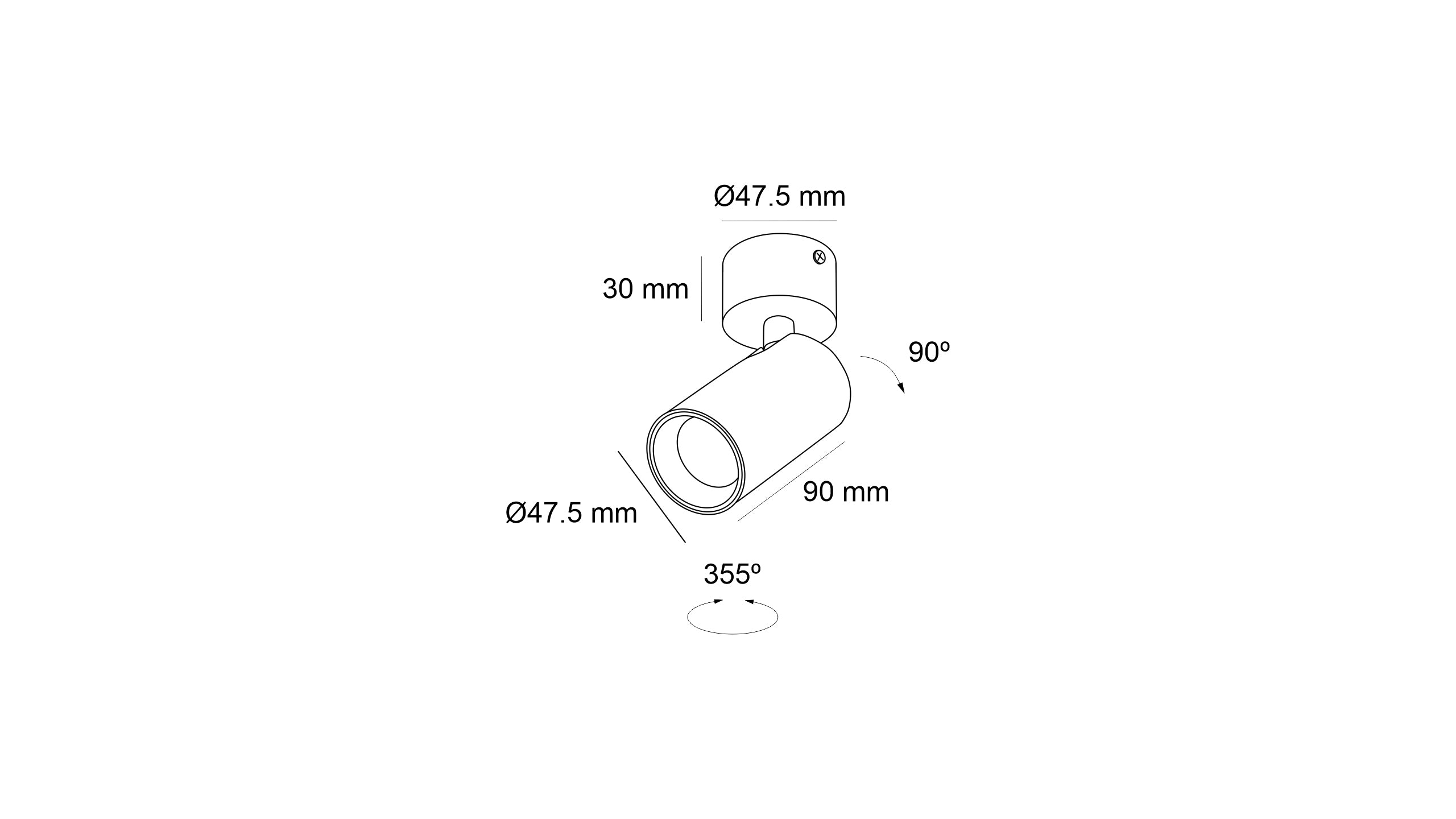 LED спот за външен монтаж Roll | Насочваем | 3000K | 8W